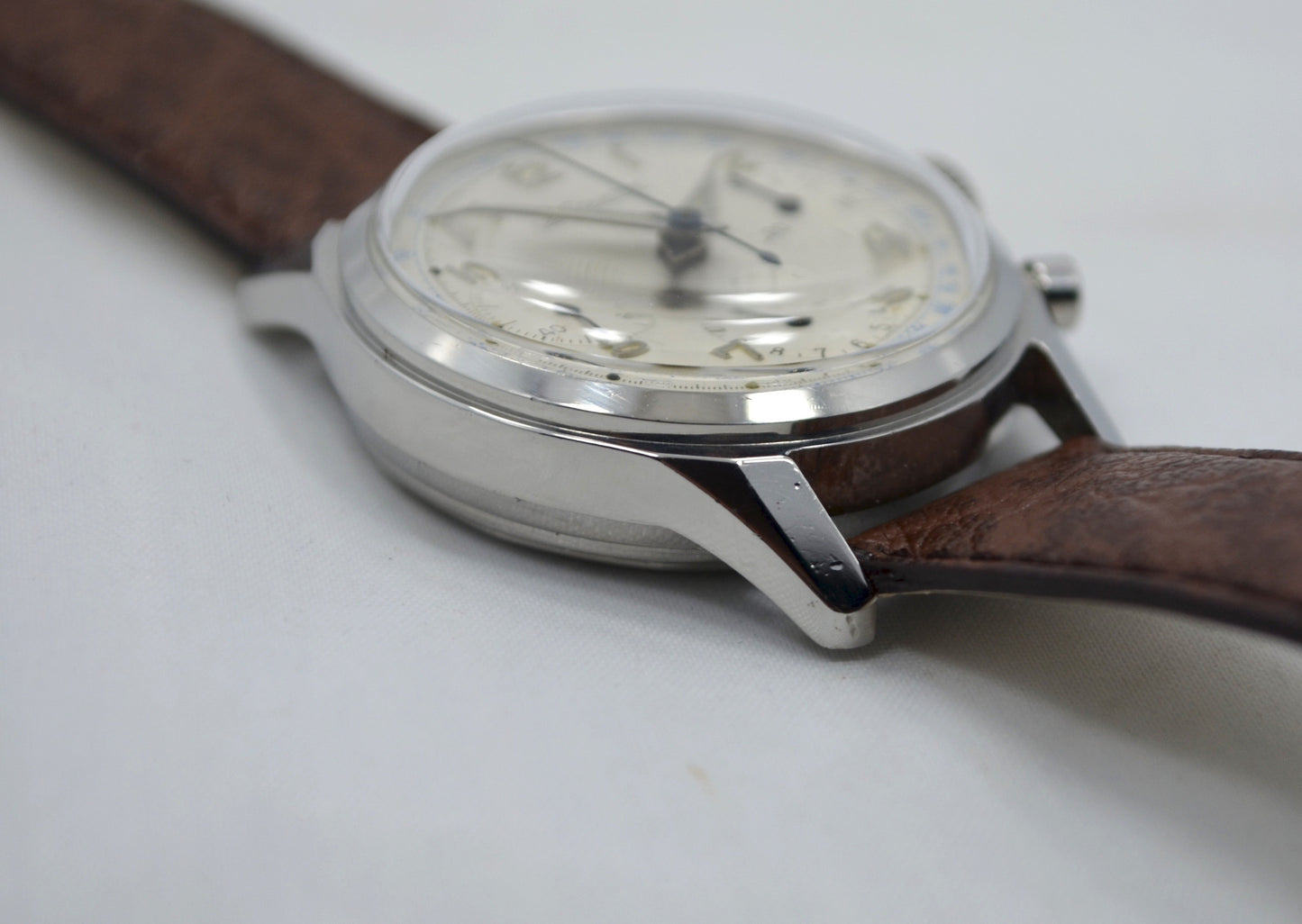 Vintage LeCoultre Stainless Steel Chronograph Valjoux 72 Wristwatch 1960's - Hashtag Watch Company