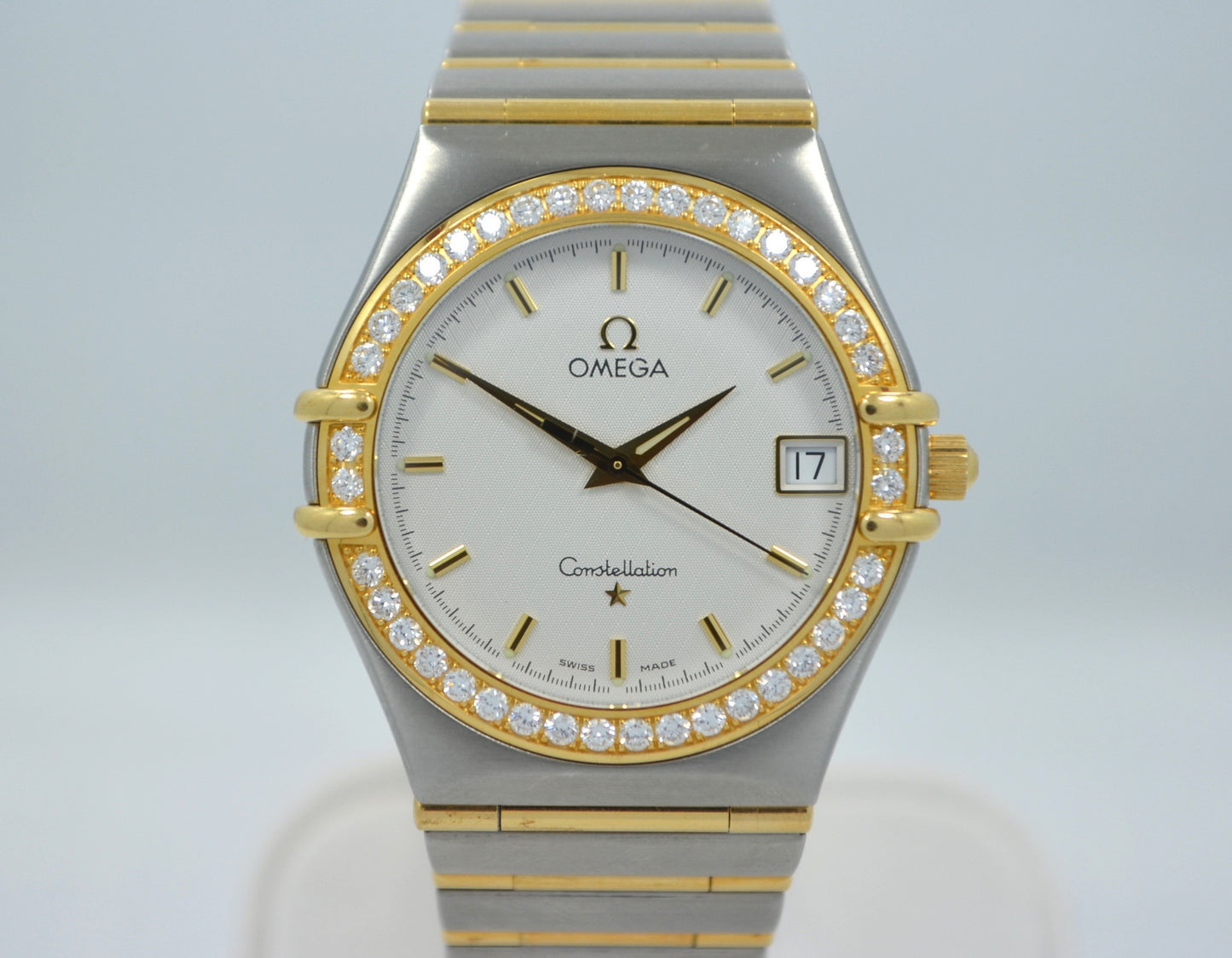 Omega Constellation Two Tone Diamond Bezel Steel 18K Gold Quartz Ladies Watch - Hashtag Watch Company