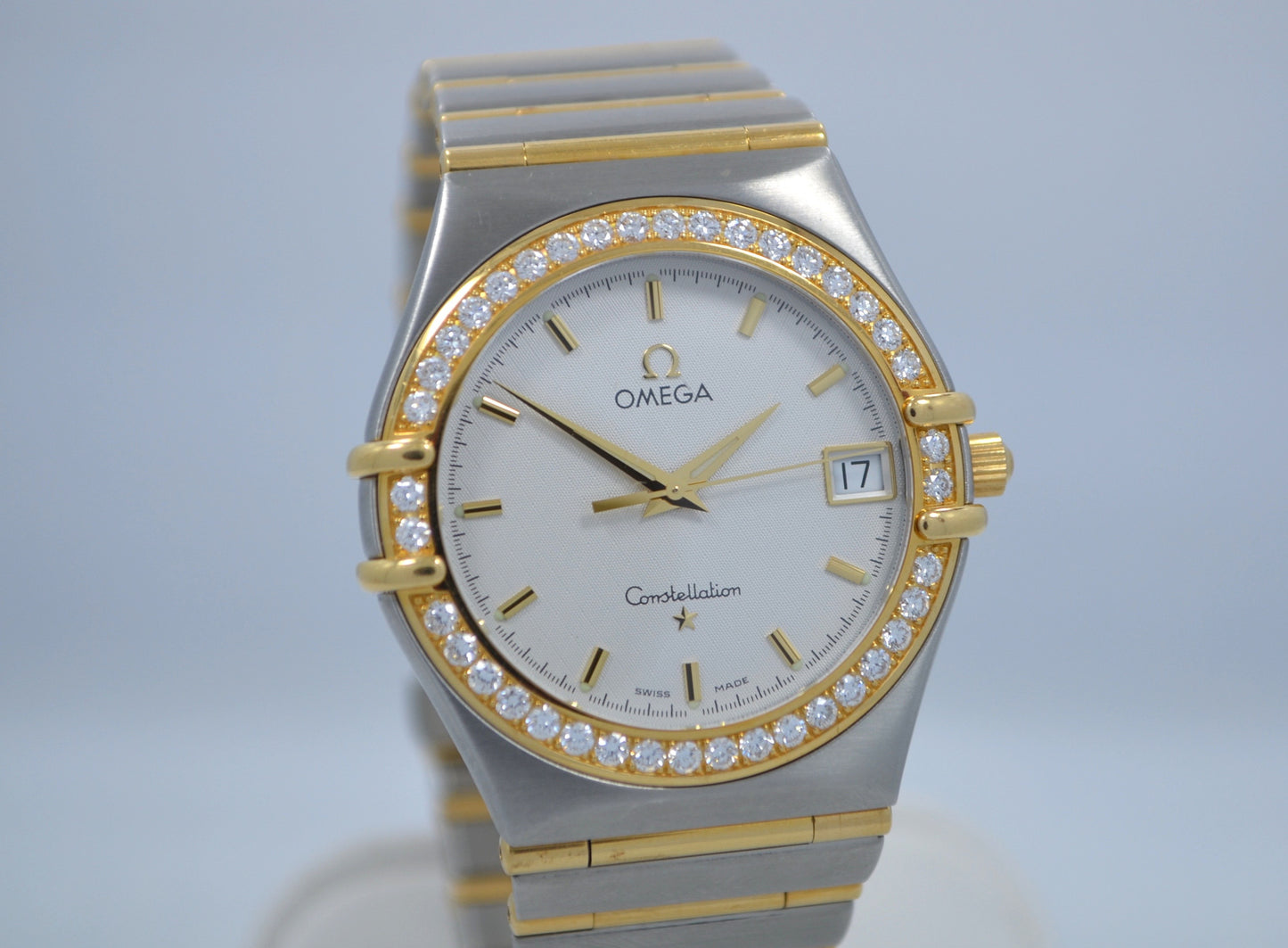 Omega Constellation Two Tone Diamond Bezel Steel 18K Gold Quartz Ladies Watch - Hashtag Watch Company