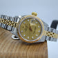 Rolex Ladies Datejust 69173 Diamond Champagne Diamond Dial Steel 18K Watch "L" - Hashtag Watch Company