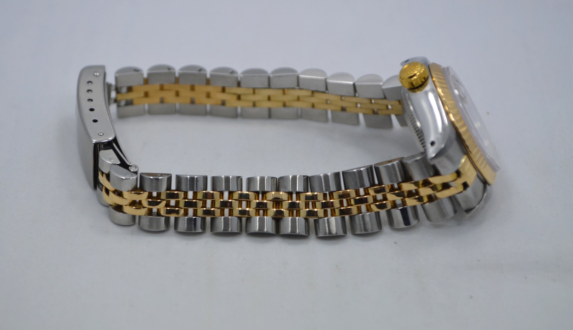 Rolex Ladies Datejust 69173 Diamond Champagne Diamond Dial Steel 18K Watch "L" - Hashtag Watch Company