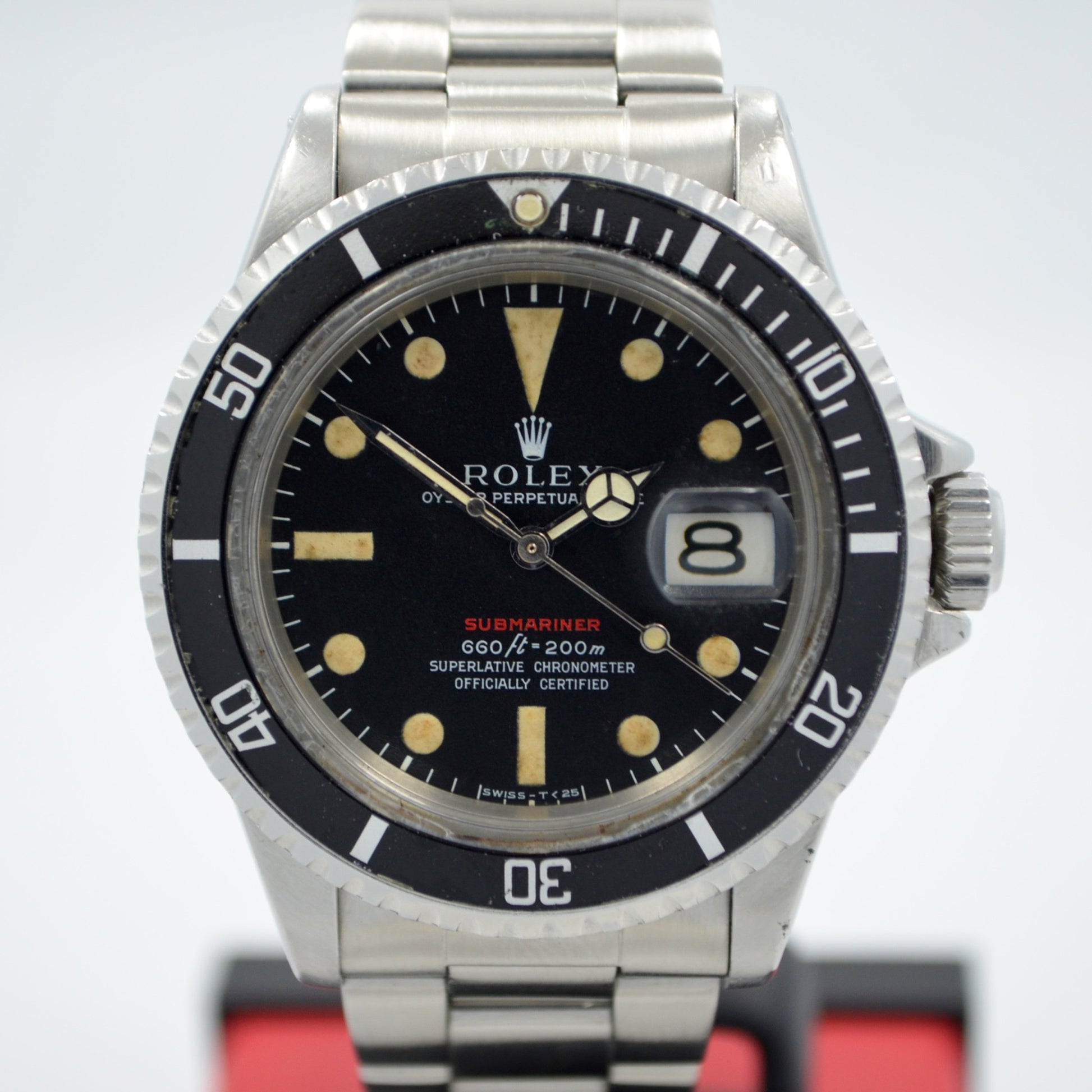 Vintage Rolex 1680 Red Submariner Steel Mark IV 2.4 Mil 1967 Wristwatch - Hashtag Watch Company