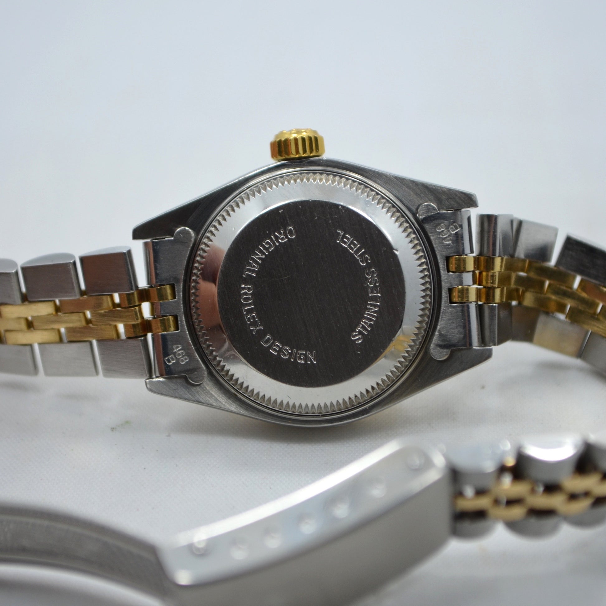 Rolex Ladies Datejust 69173 Diamond Champagne Diamond Dial Steel 18K Watch "L" - Hashtag Watch Company