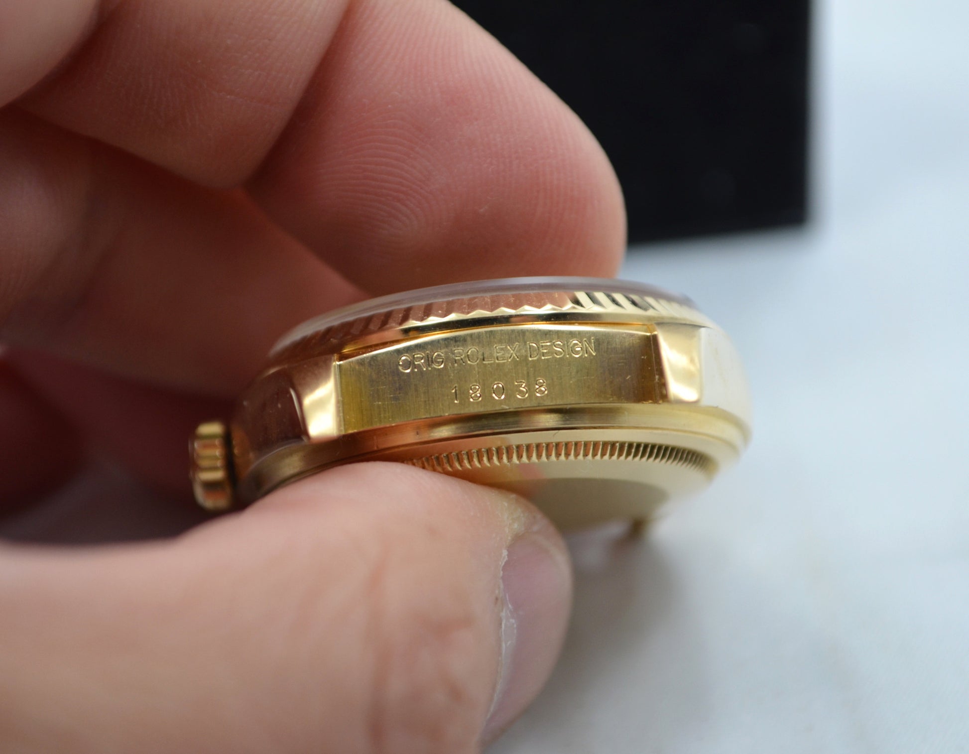 Vintage Rolex President Day Date 18038 18K Yellow Gold 1983 Wristwatch w/ Papers - Hashtag Watch Company