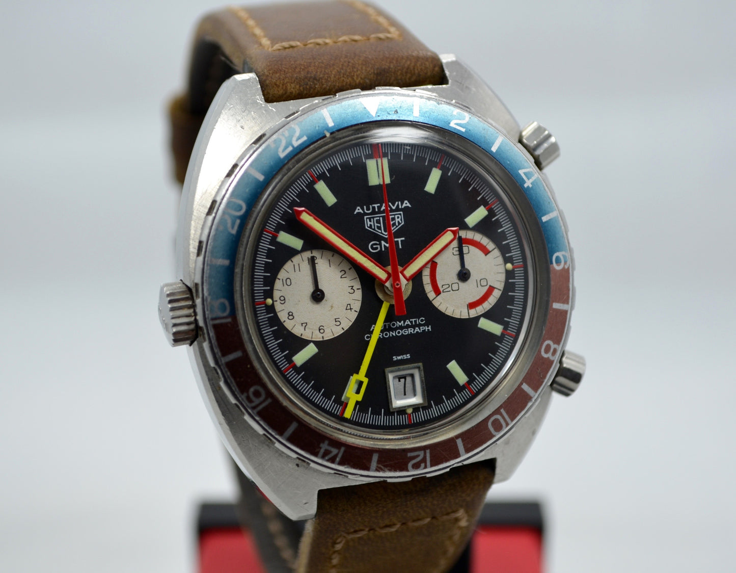 Vintage Heuer Autavia GMT 1163 Cal. 14 Automatic Steel Chronograph Wristwatch - Hashtag Watch Company