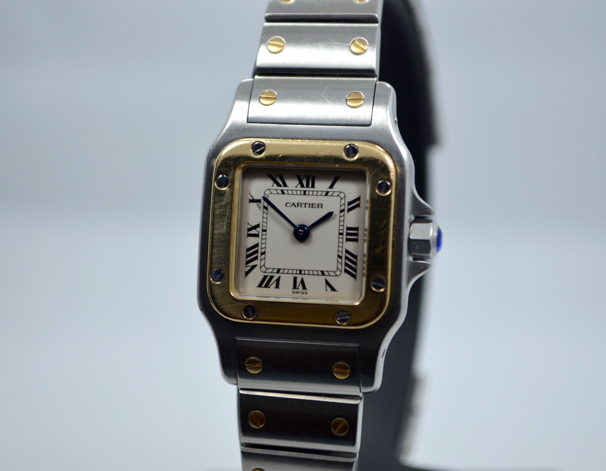 Cartier Two Tone Santos Steel 18K Gold Ladies 1567 Quartz 23mm Wristwatch - Hashtag Watch Company