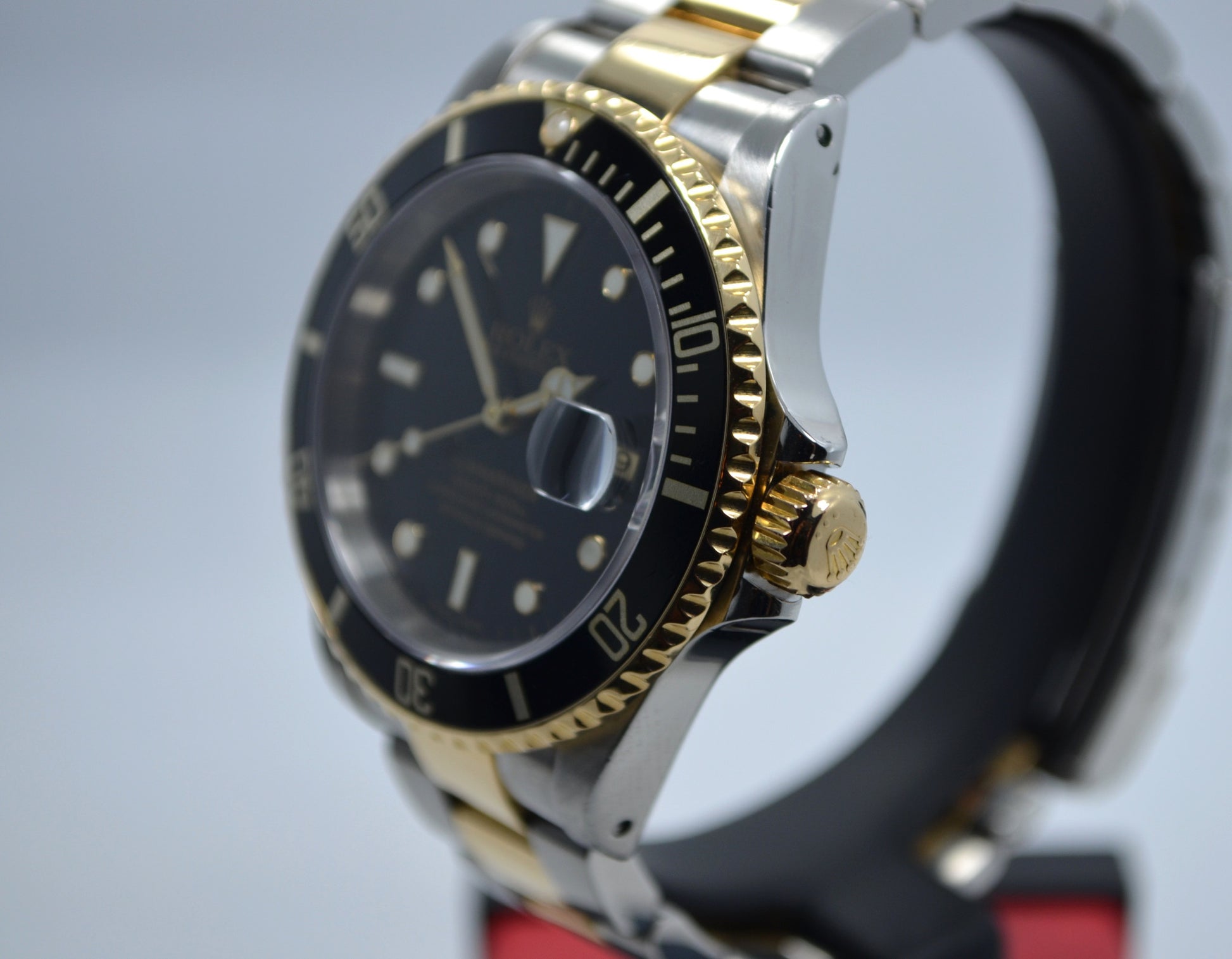 Rolex Submariner 16613 Black Steel Gold Two Tone "K" Serial Wristwatch - Hashtag Watch Company