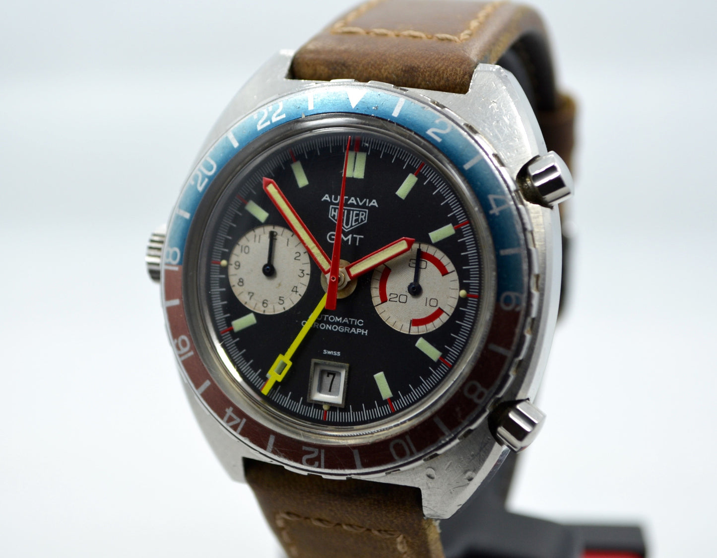 Vintage Heuer Autavia GMT 1163 Cal. 14 Automatic Steel Chronograph Wristwatch - Hashtag Watch Company