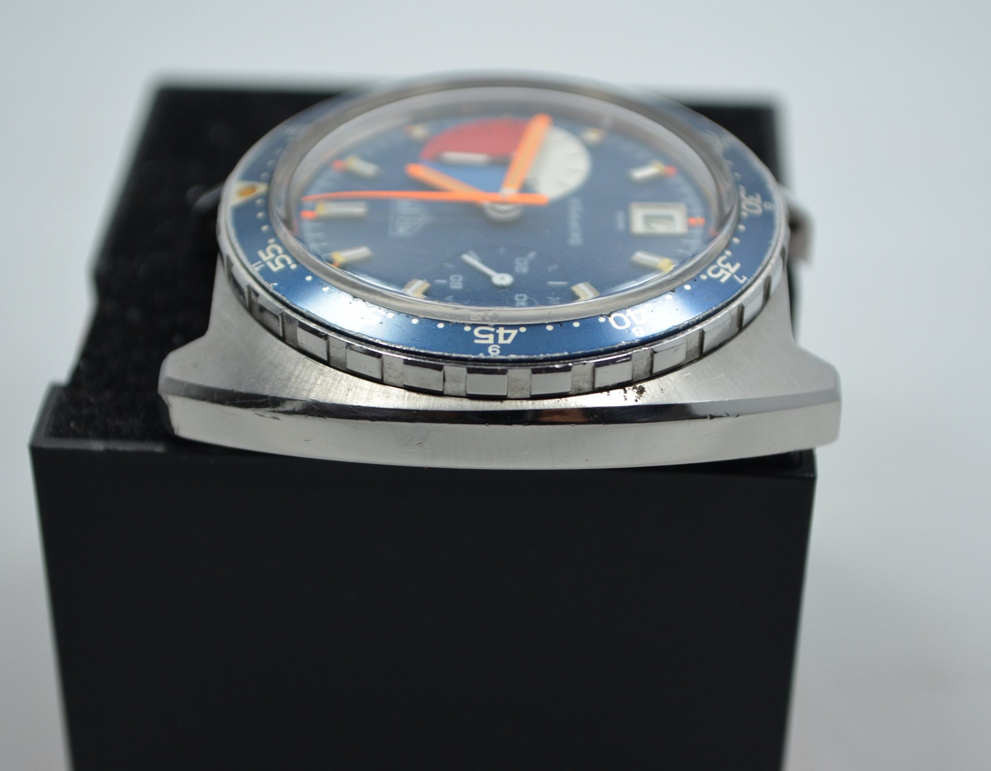 Vintage Heuer Skipper 73463 Blue Steel Chronograph Valjoux 7734 Wristwatch - Hashtag Watch Company