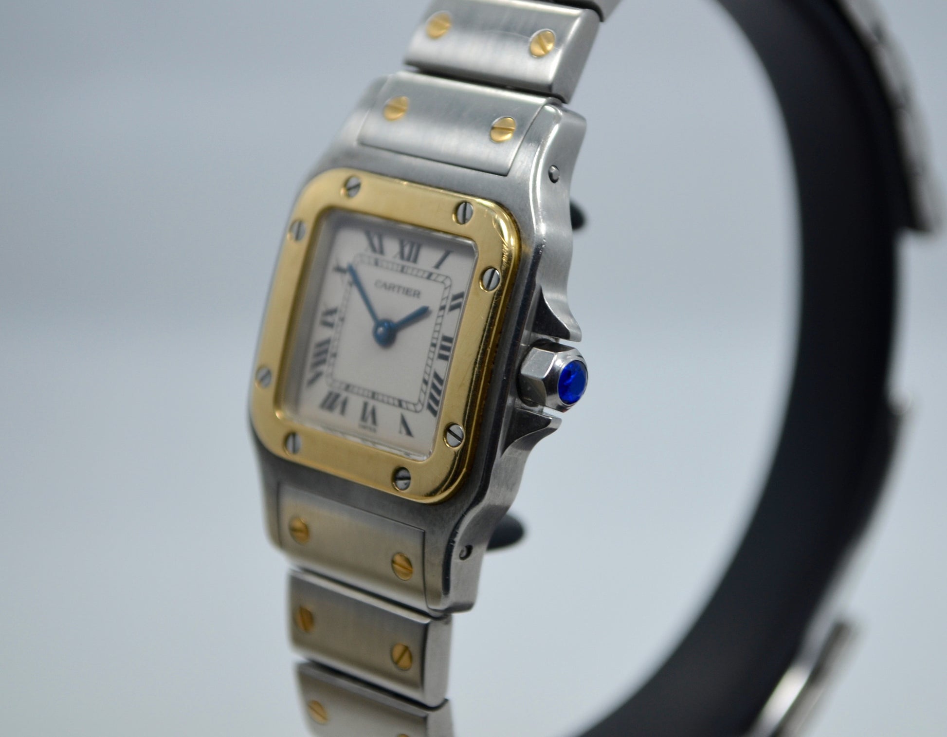 Cartier Two Tone Santos Steel 18K Gold Ladies 1567 Quartz 23mm Wristwatch - Hashtag Watch Company