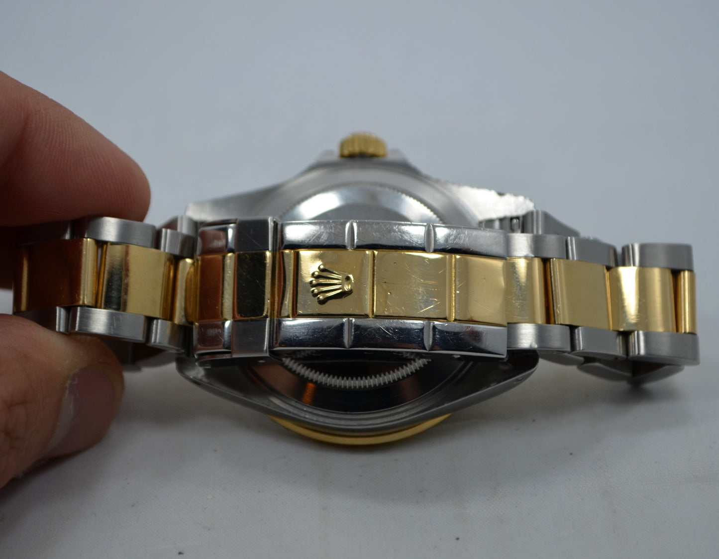 Rolex Submariner 16613 Black Steel Gold Two Tone "K" Serial Wristwatch - Hashtag Watch Company