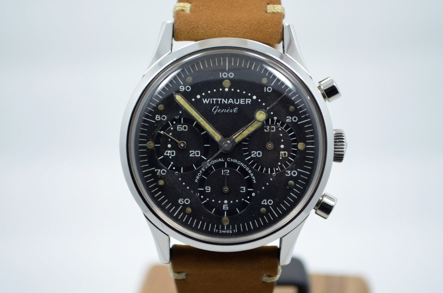 Vintage Wittnauer Professional Chronograph Steel Valjoux 72 Manual Wristwatch - Hashtag Watch Company