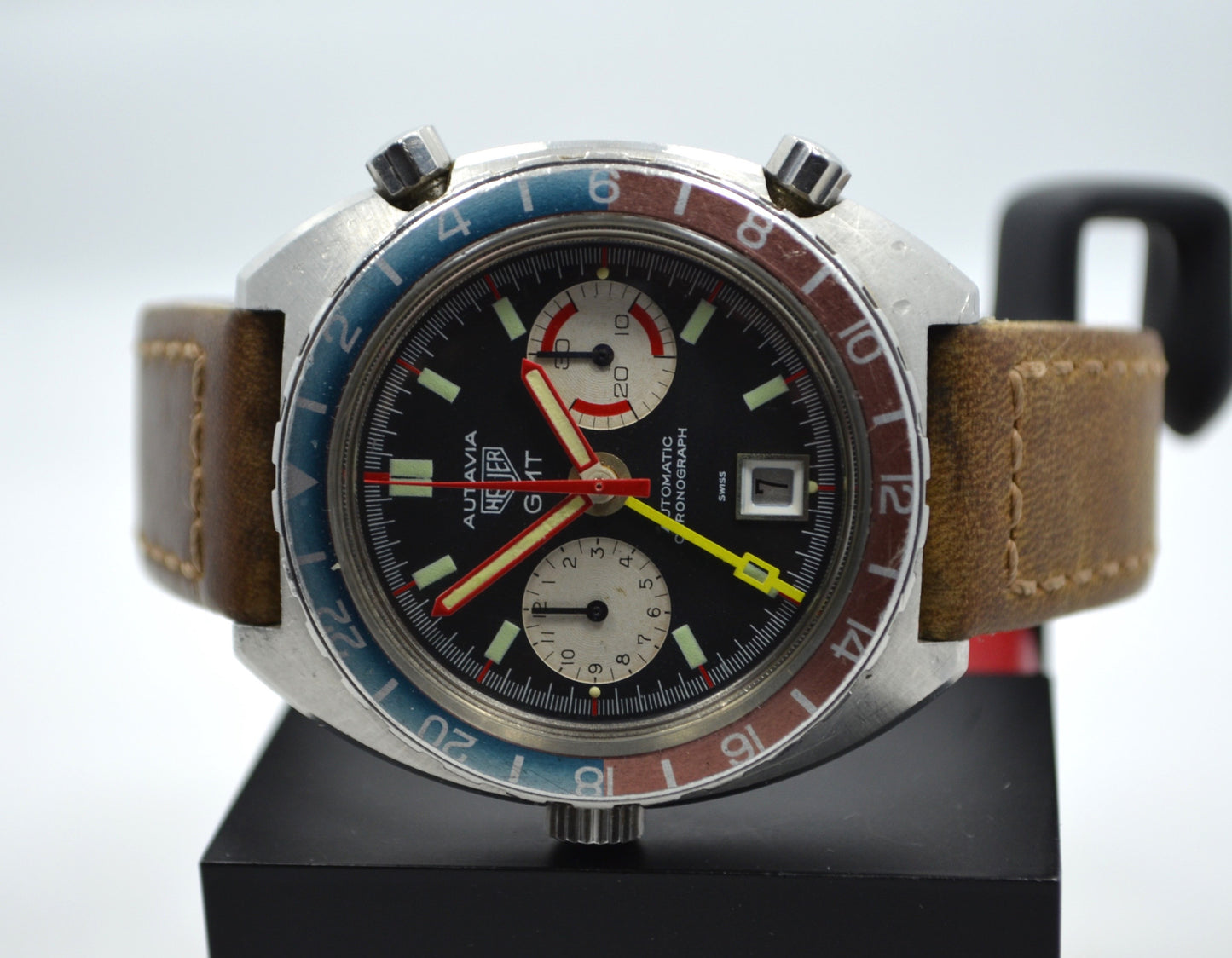 Vintage Heuer Autavia GMT 1163 Cal. 14 Automatic Steel Chronograph Wristwatch - Hashtag Watch Company