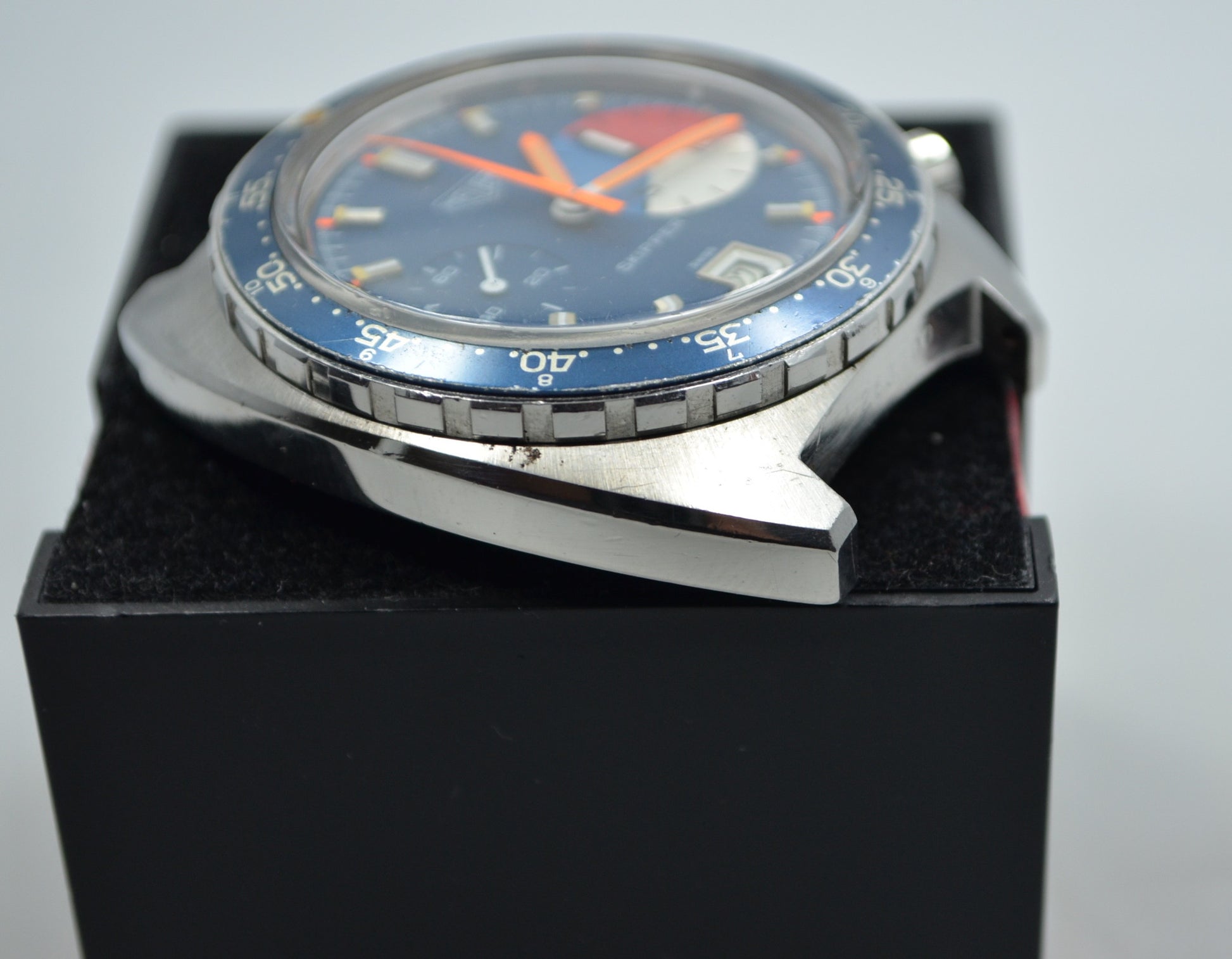 Vintage Heuer Skipper 73463 Blue Steel Chronograph Valjoux 7734 Wristwatch - Hashtag Watch Company