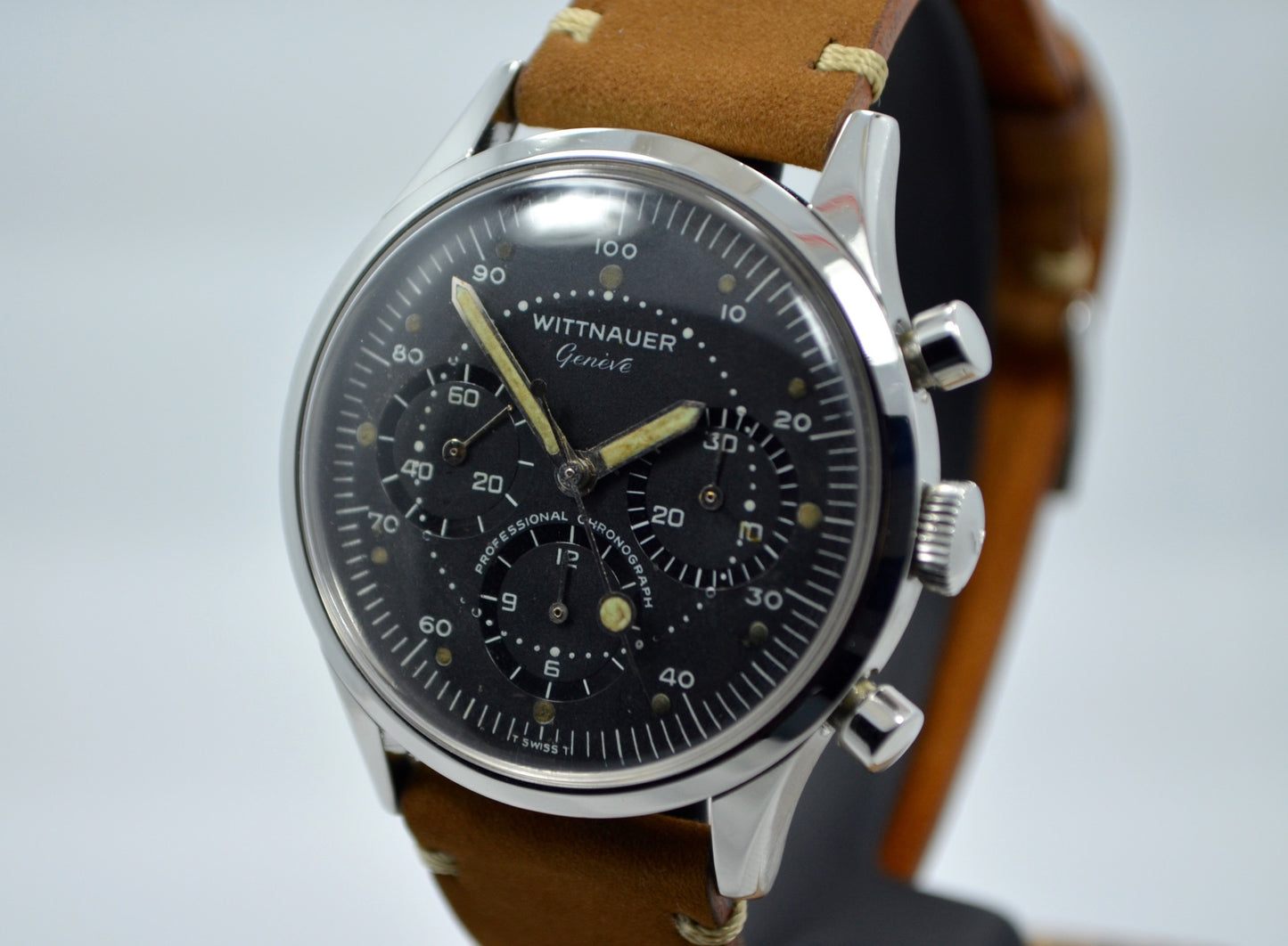 Vintage Wittnauer Professional Chronograph Steel Valjoux 72 Manual Wristwatch - Hashtag Watch Company