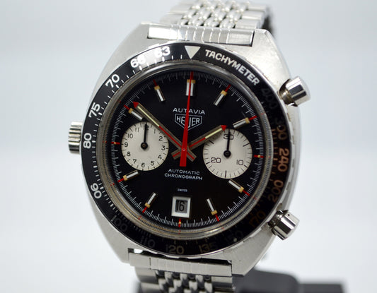 Vintage Heuer Autavia 1163 V Cal. 12 Automatic Steel Chronograph Wristwatch - Hashtag Watch Company