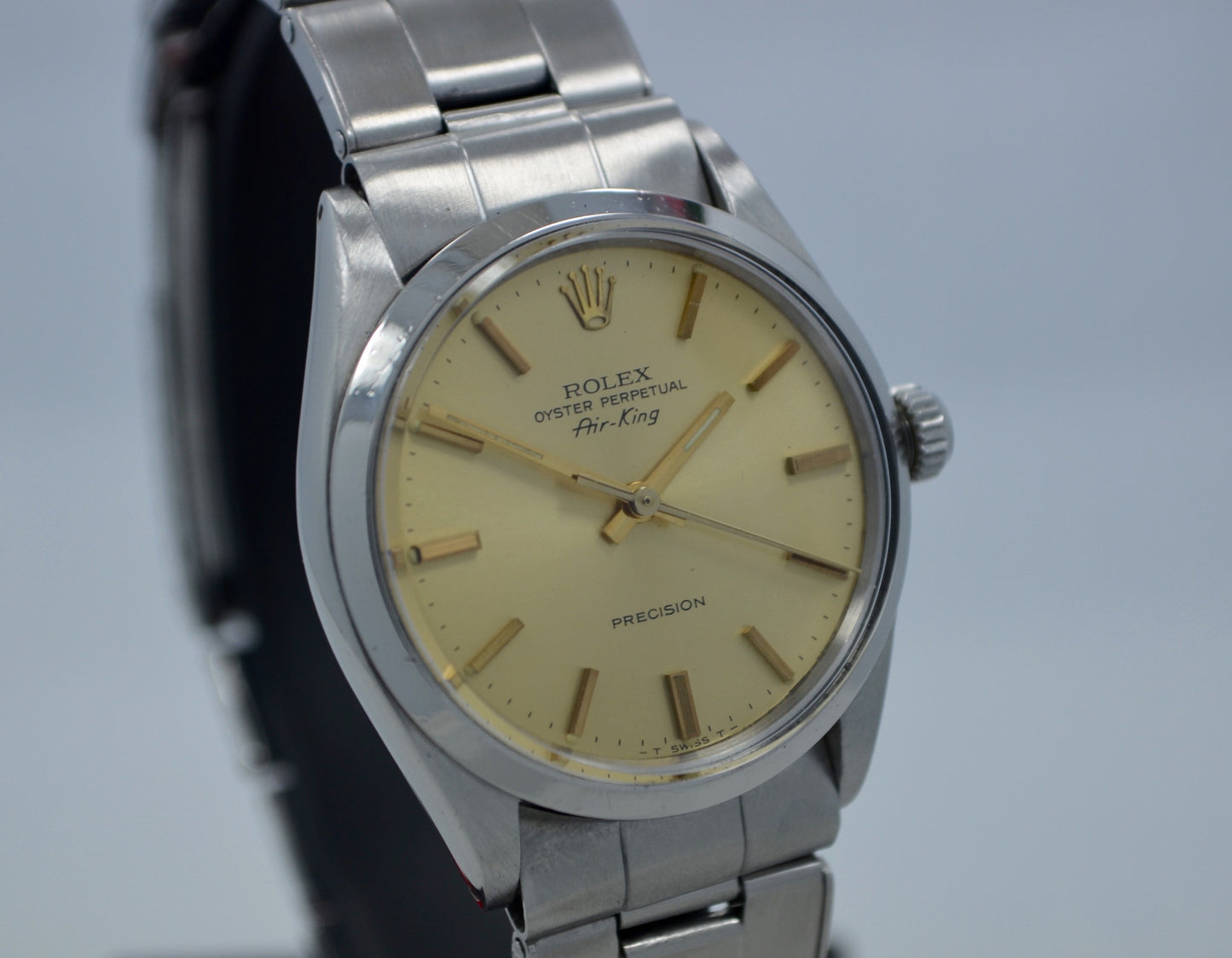 Vintage Rolex Air King Precision Rivet Bracelet 5500 Steel Cal. 1530 Watch - Hashtag Watch Company