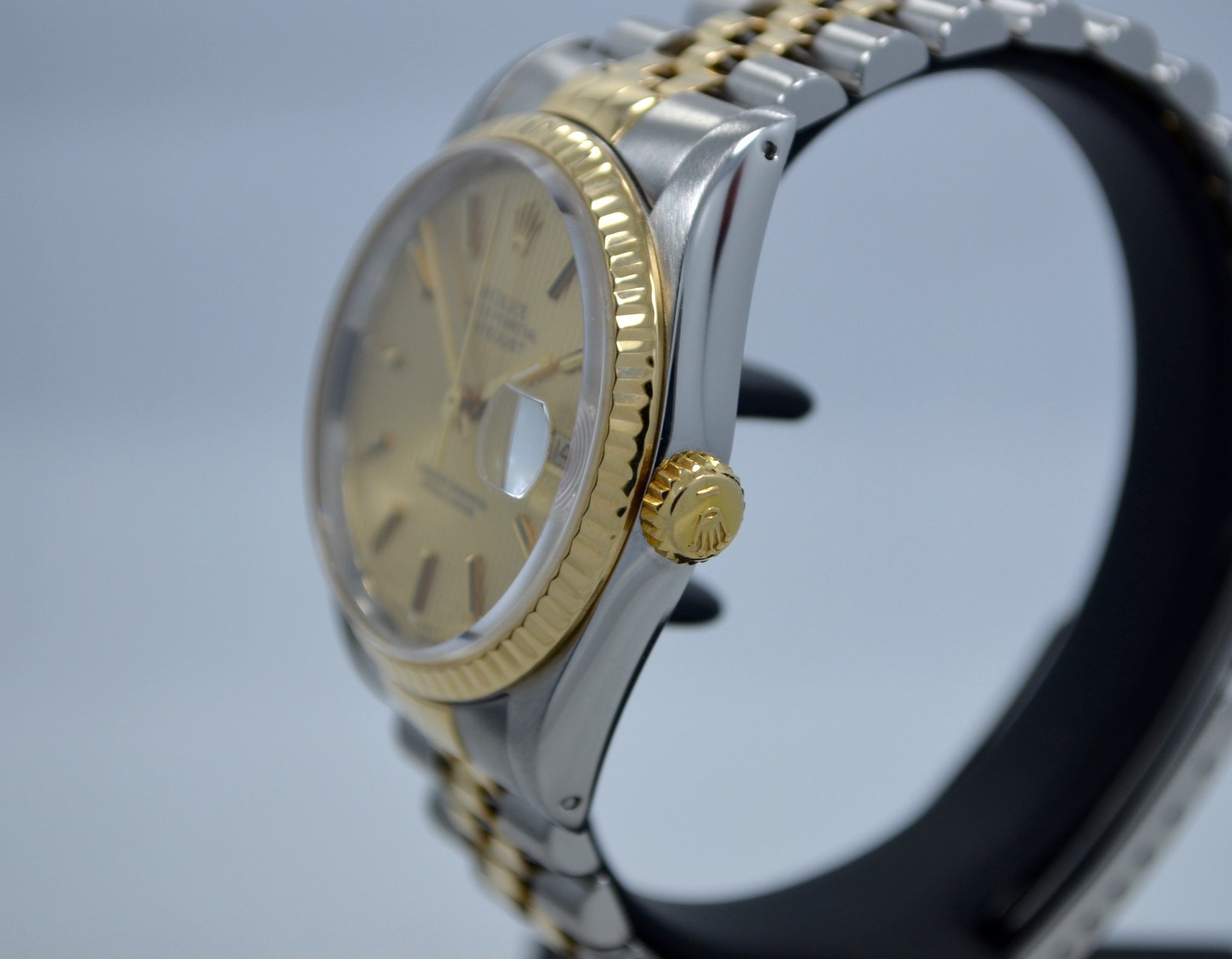 Rolex Datejust 16233 Tapestry Champagne Jubilee Two Tone Steel Gold "E" Watch - Hashtag Watch Company