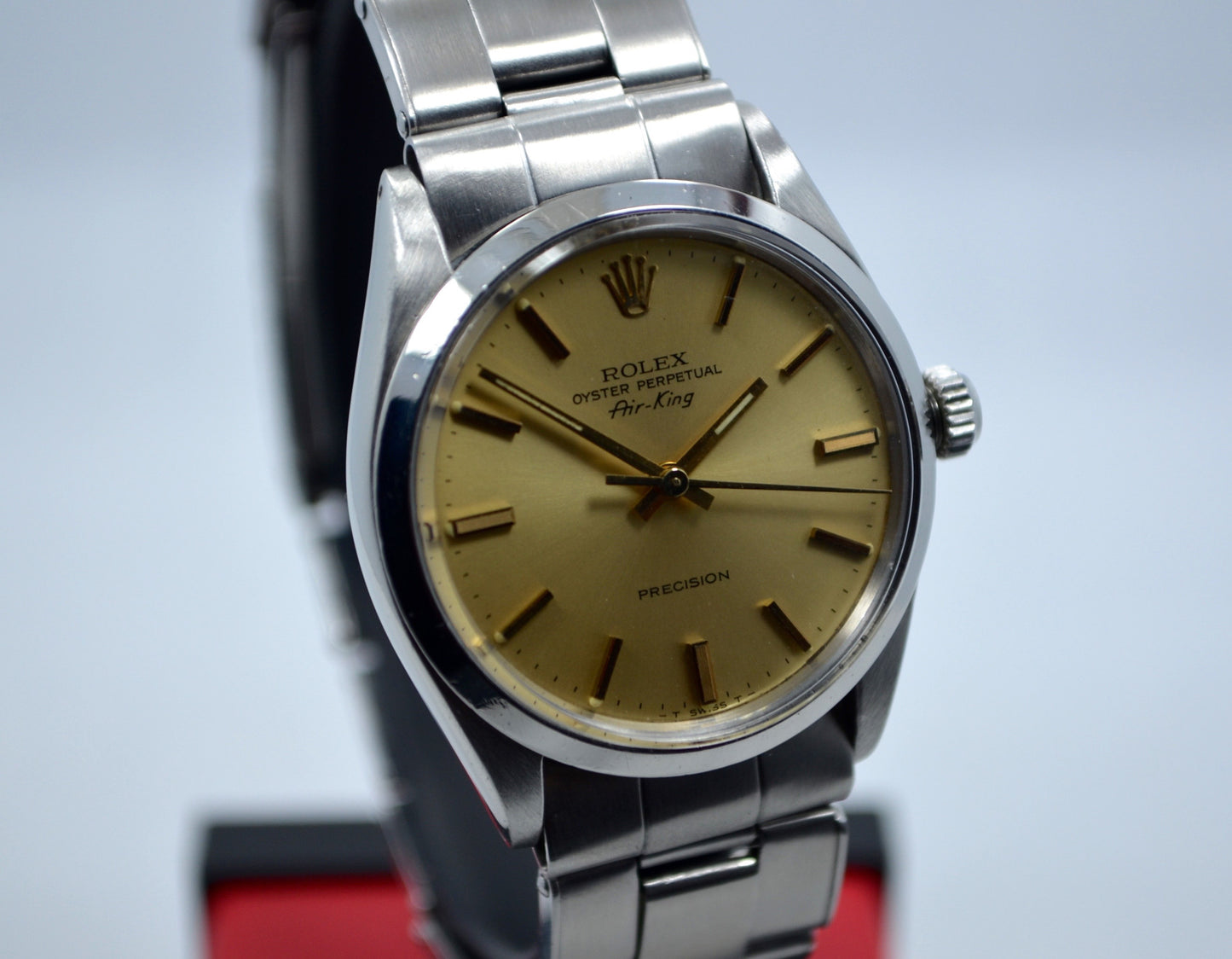 Vintage Rolex Air King Precision Rivet Bracelet 5500 Steel Cal. 1530 Watch - Hashtag Watch Company