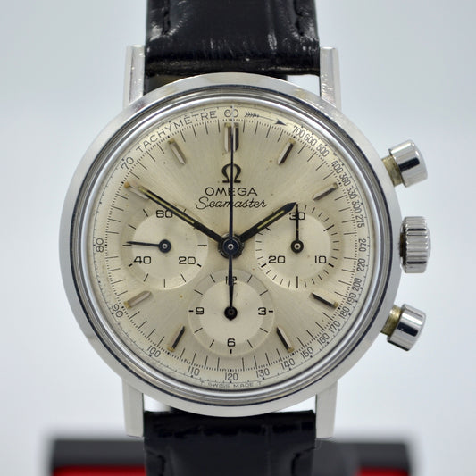 Vintage Omega Seamaster Steel Chronograph Cal. 321 144.005 1967 Watch Box Papers - Hashtag Watch Company