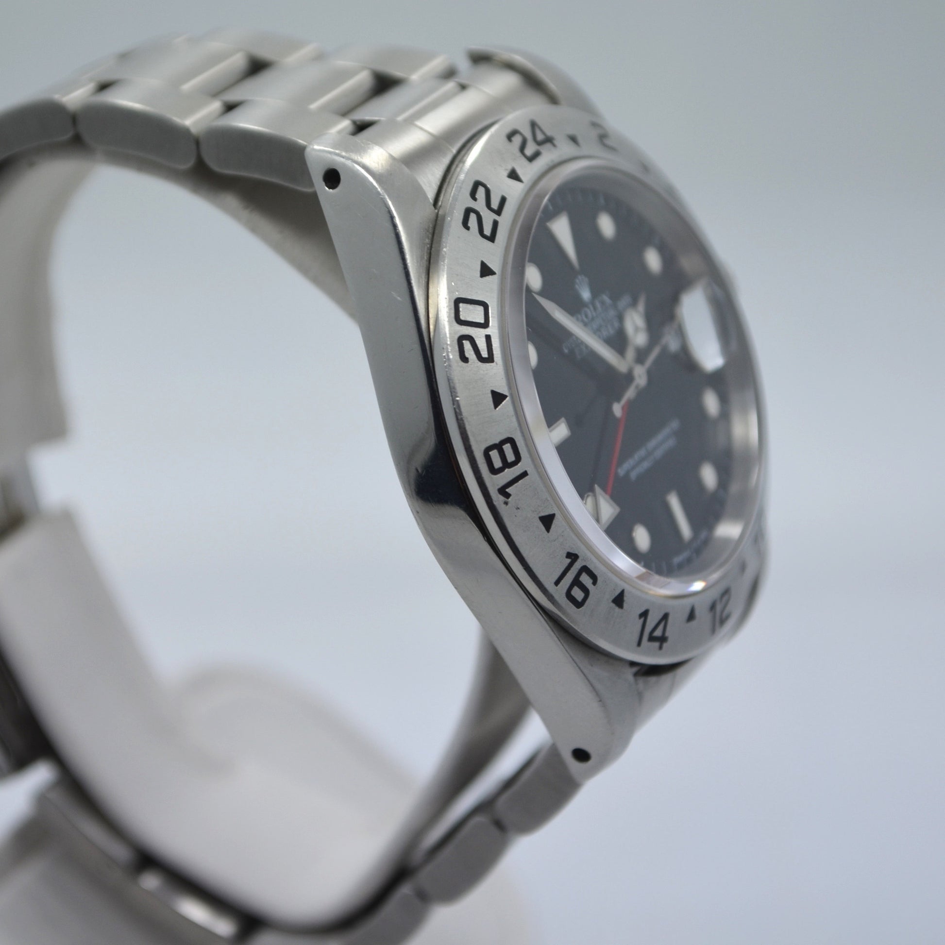 Rolex Explorer II 16570 GMT Black Dial "X" Serial 1991 Automatic Steel Watch - Hashtag Watch Company
