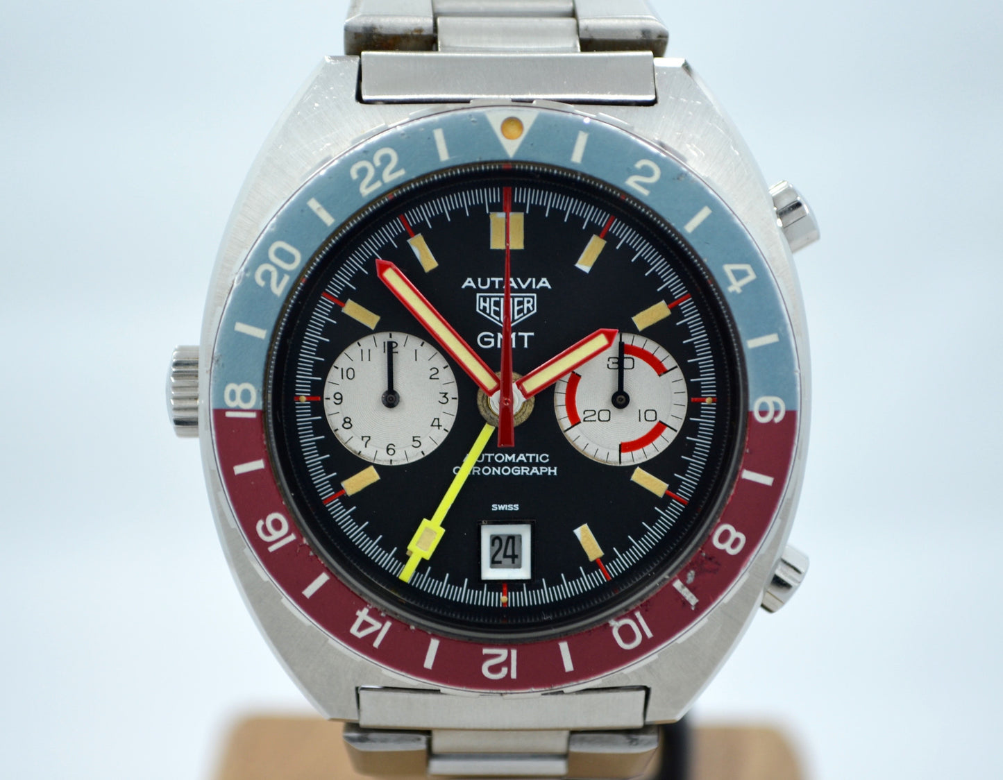 Vintage Heuer Autavia GMT 11630 Cal. 14 Automatic Steel Chronograph Wristwatch - Hashtag Watch Company