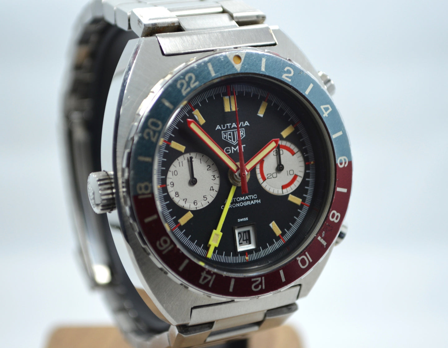 Vintage Heuer Autavia GMT 11630 Cal. 14 Automatic Steel Chronograph Wristwatch - Hashtag Watch Company