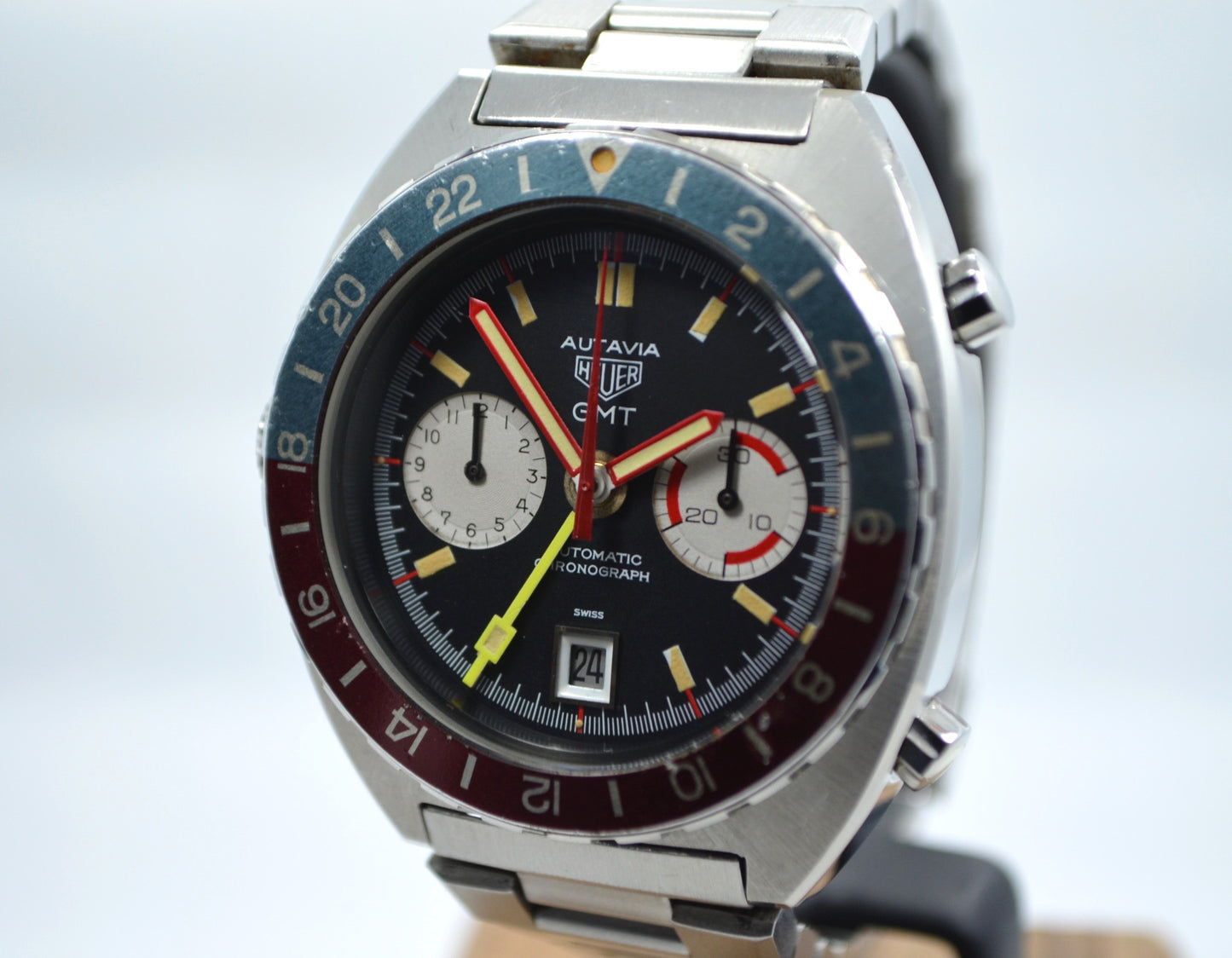 Vintage Heuer Autavia GMT 11630 Cal. 14 Automatic Steel Chronograph Wristwatch - Hashtag Watch Company