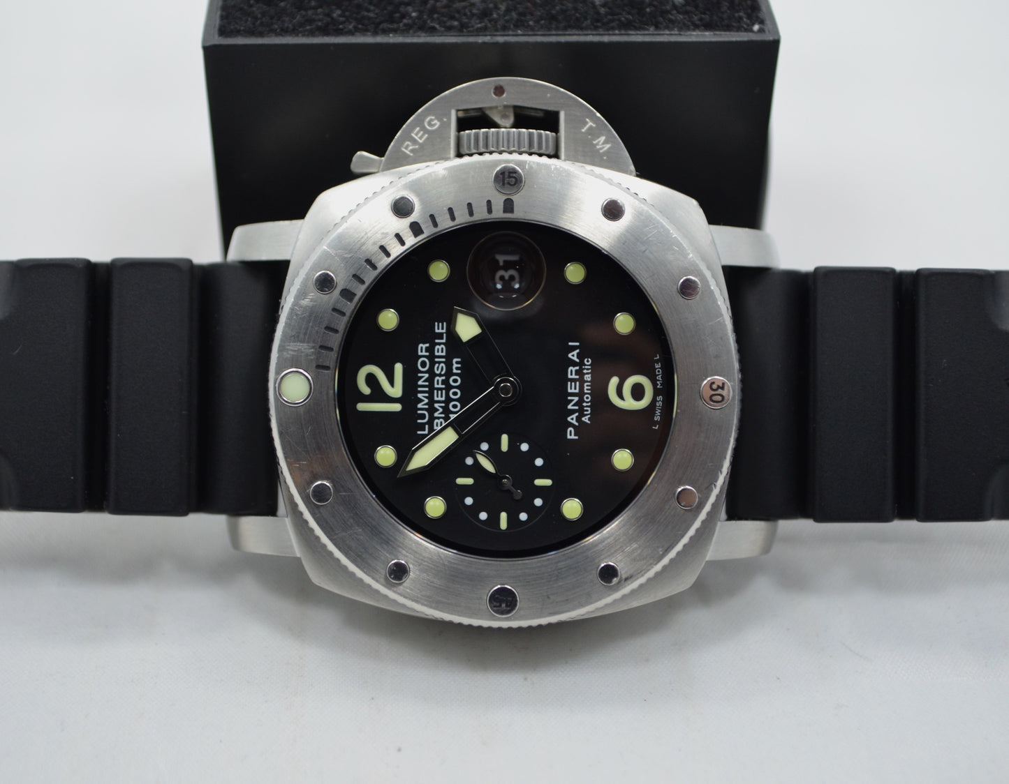 Panerai Luminor Submersible 1000 PAM 243 "K" Steel Auto Wristwatch Box Papers - Hashtag Watch Company