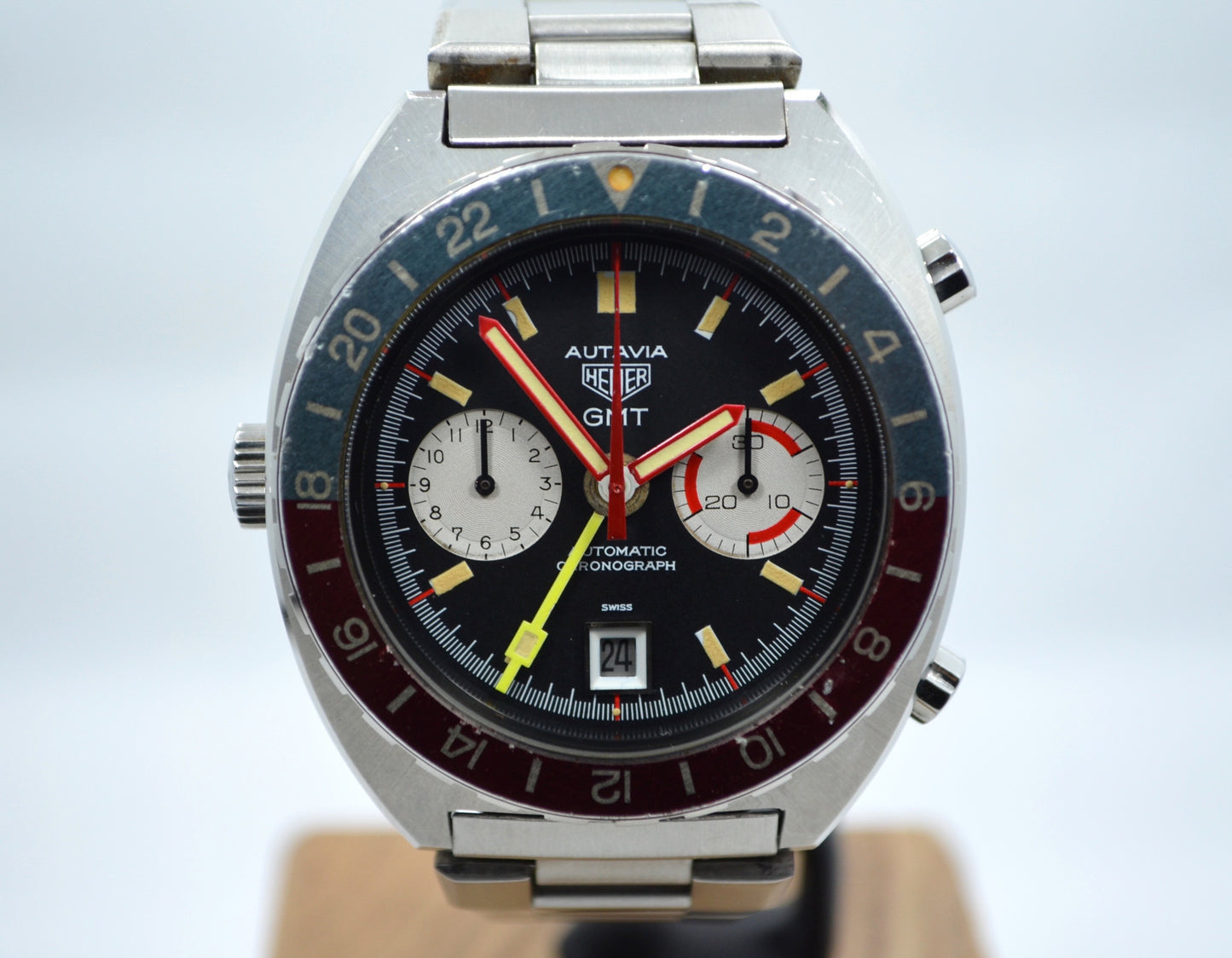 Vintage Heuer Autavia GMT 11630 Cal. 14 Automatic Steel Chronograph Wristwatch - Hashtag Watch Company