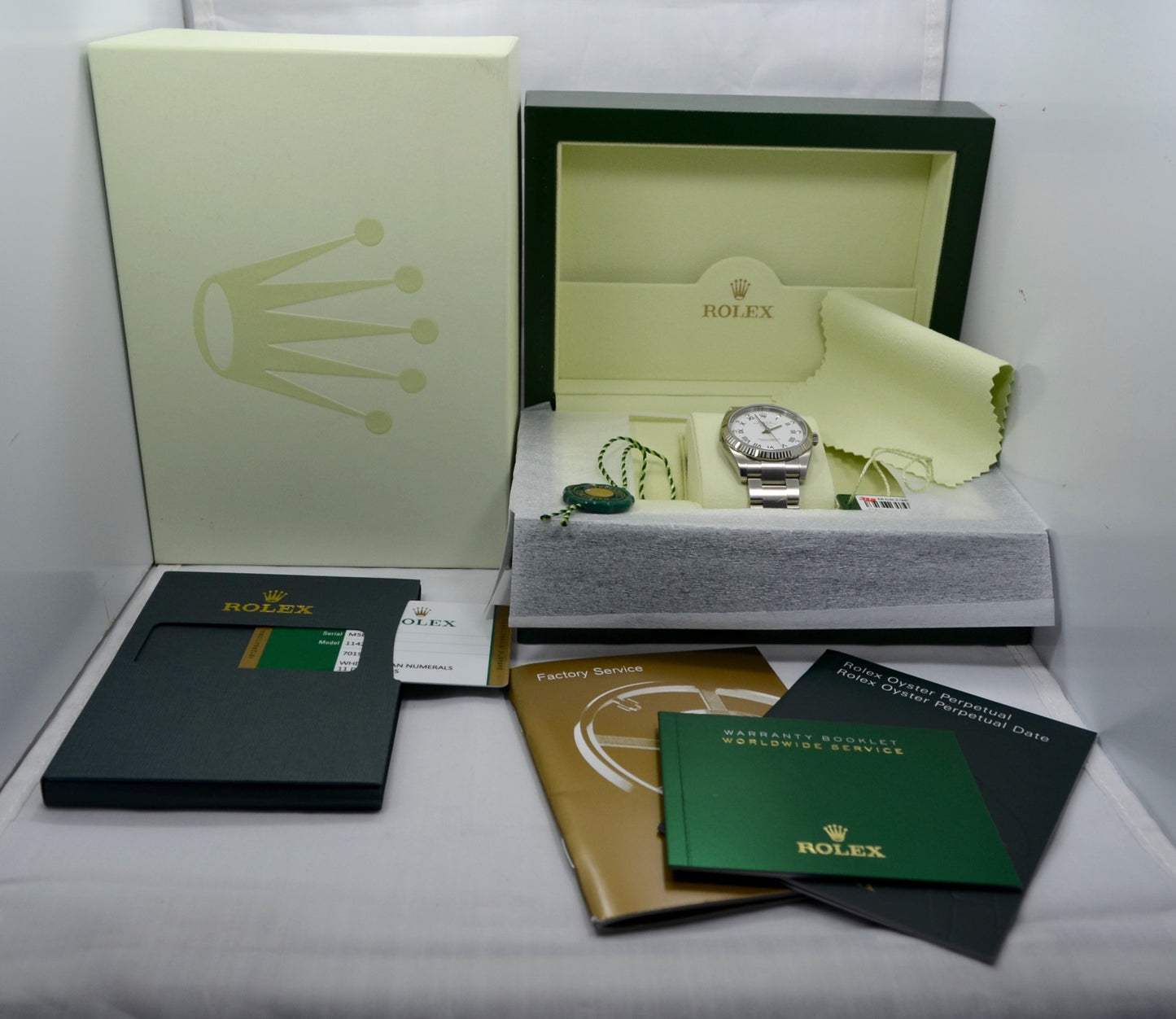 Rolex Air-King 114234 White Diamond Dial 34mm Steel Automatic Wristwatch - Hashtag Watch Company