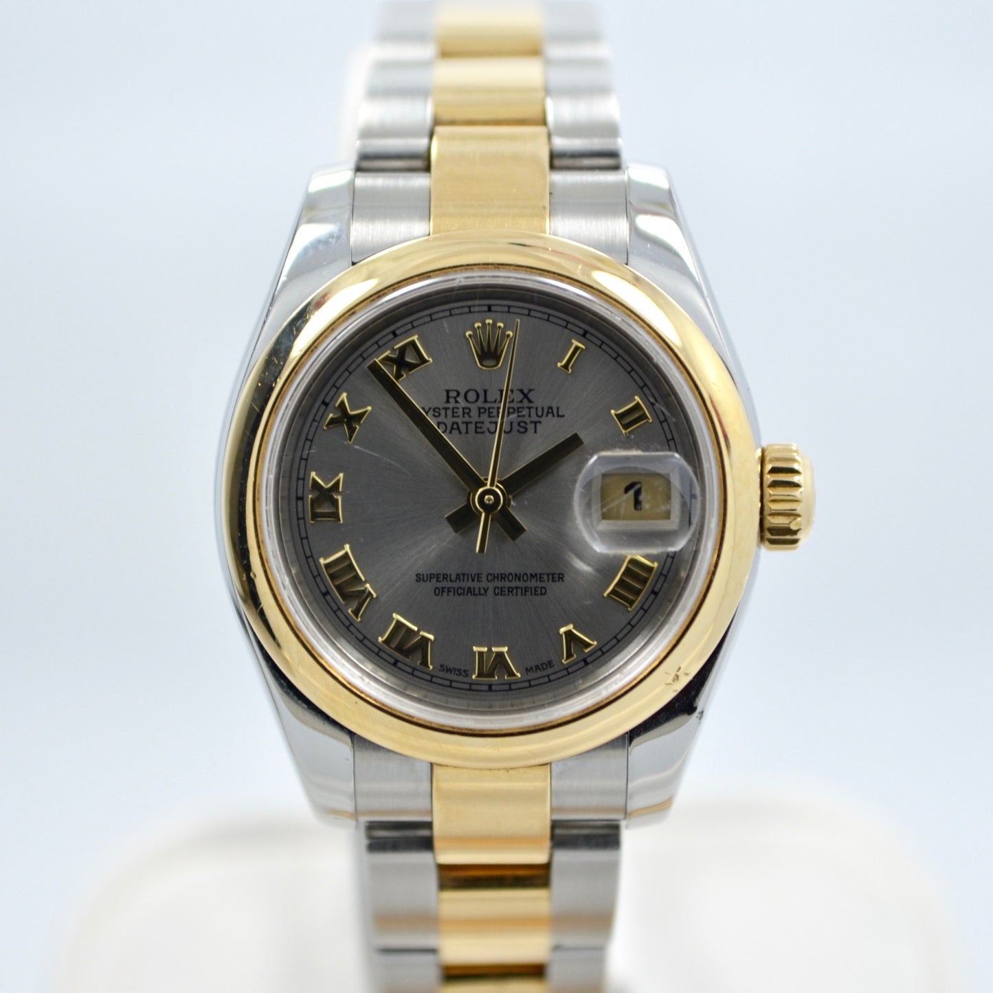 Rolex 179163 Datejust Two Tone Ladies Oyster Steel Gold Roman Wristwatch - Hashtag Watch Company