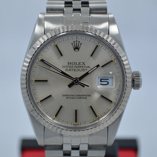 Vintage Rolex Datejust 16014 Steel Jubilee Quickset 1982 Wristwatch - Hashtag Watch Company