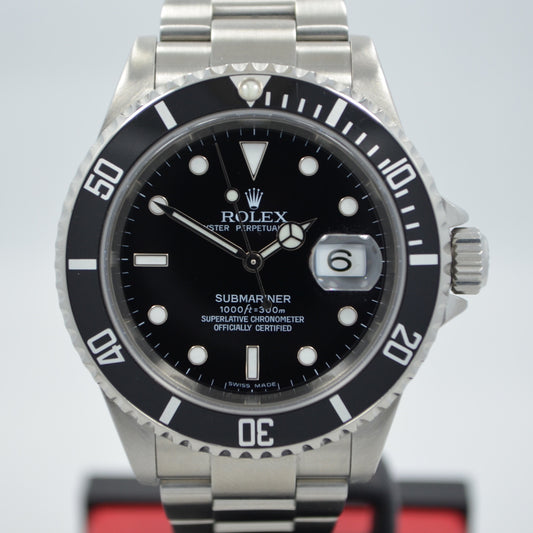 Rolex Submariner 16610 "D" Serial Stainless Steel Date Automatic Watch - Hashtag Watch Company