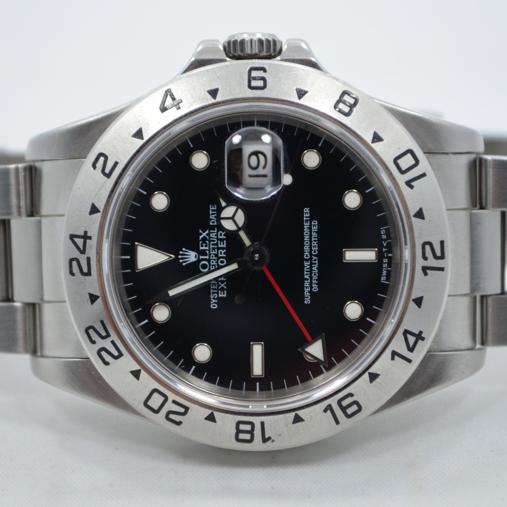 Rolex Explorer II 16570 GMT Black Dial "X" Serial 1991 Automatic Steel Watch - Hashtag Watch Company