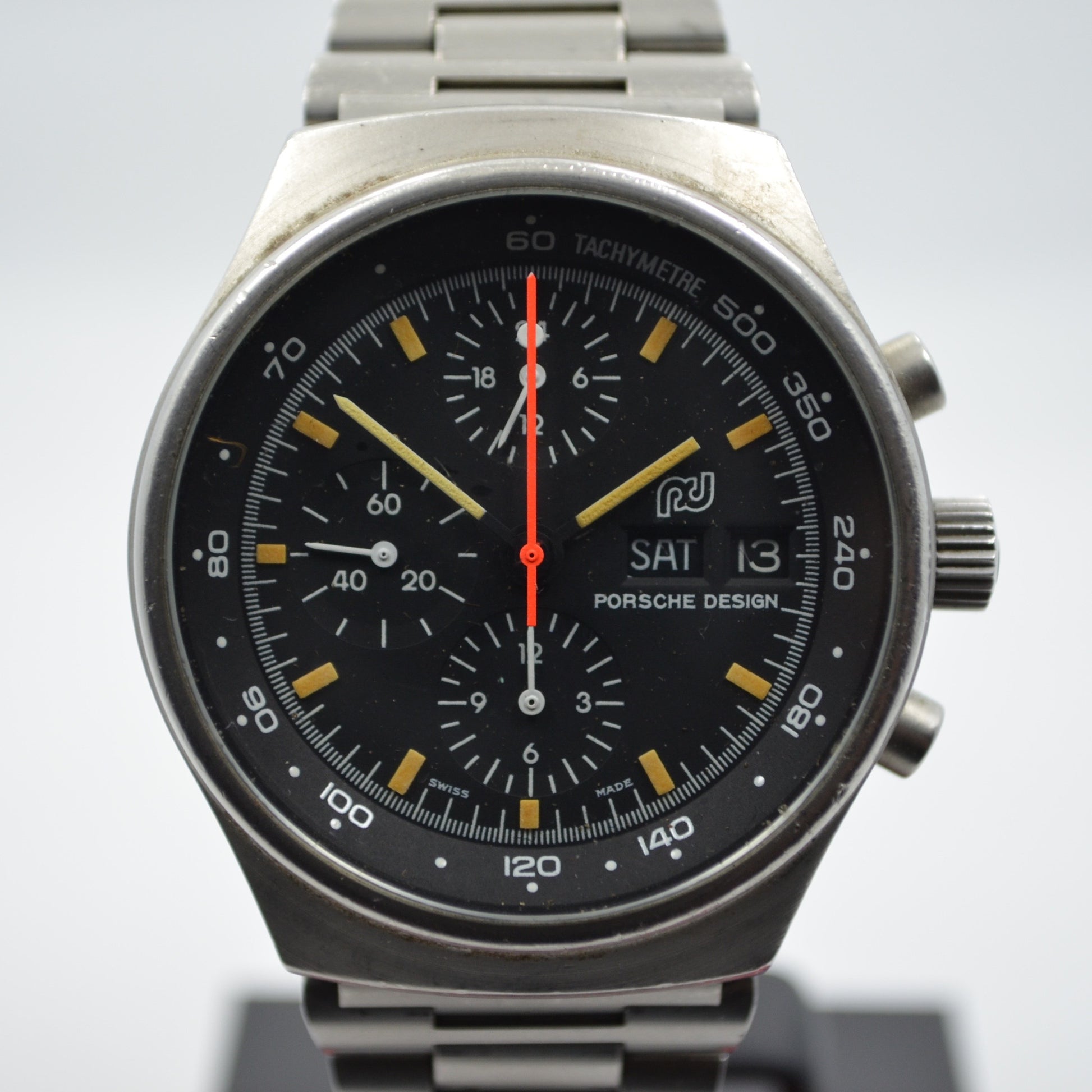 Vintage ORFINA PORSCHE DESIGN 7176 Chronograph Auto Lemania 5100 Steel Watch - Hashtag Watch Company