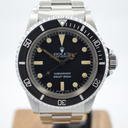 Vintage Rolex 5513 Submariner Stainless Steel 7.2 Mil Wristwatch 1981 Box Papers - Hashtag Watch Company