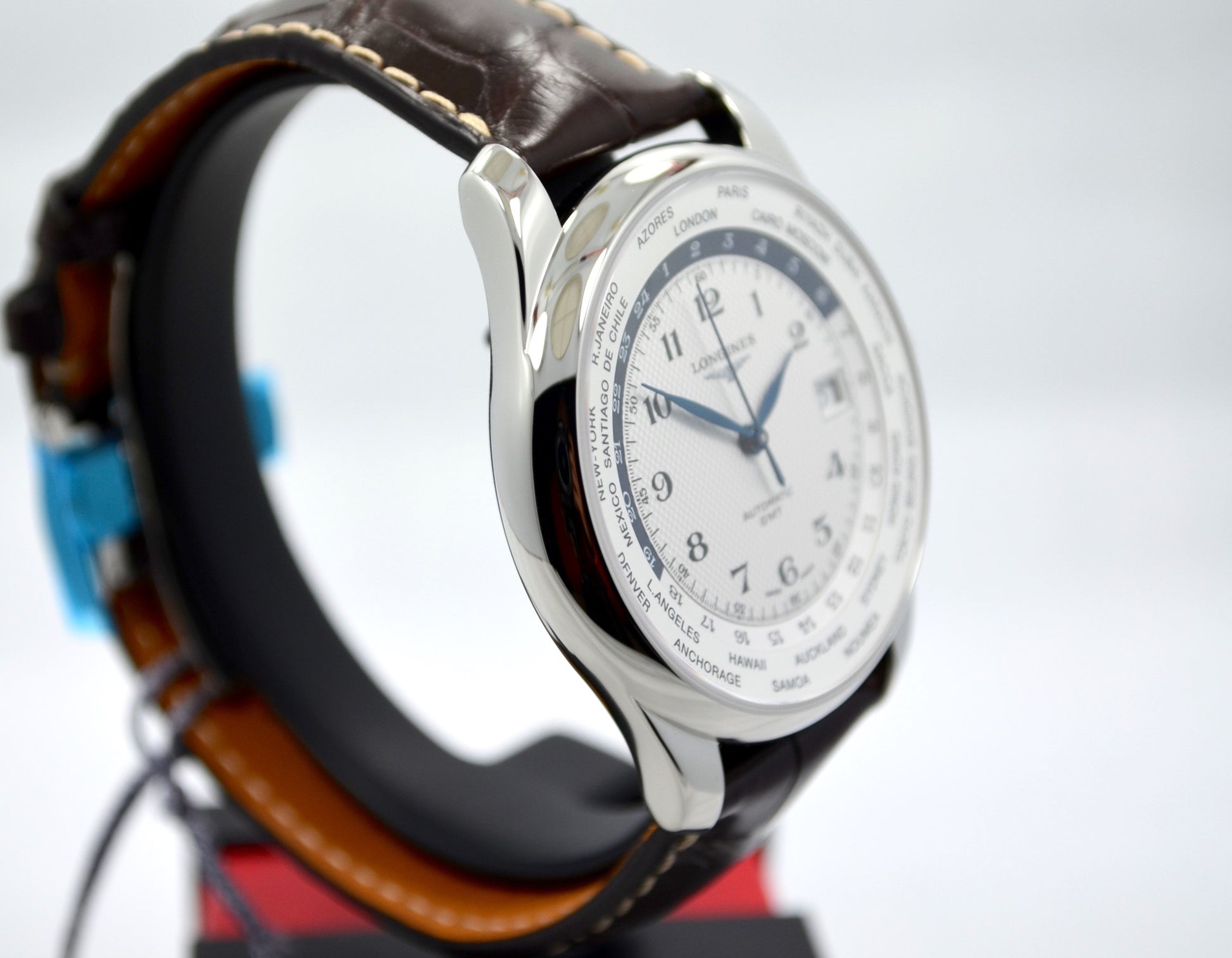 Longines Master Automatic GMT L2.802.4.70.3 Steel Leather Mens Watch - Hashtag Watch Company