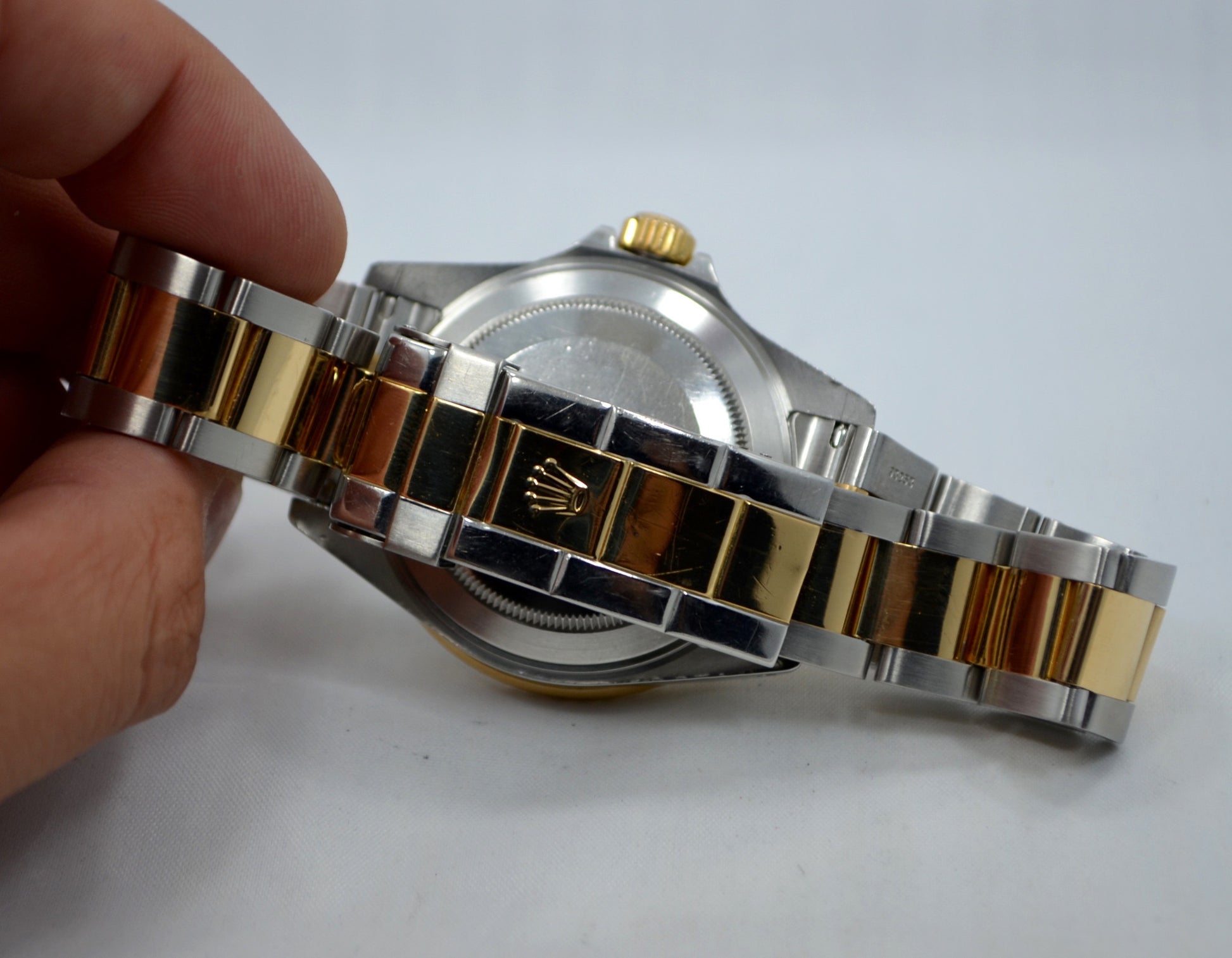 Rolex Submariner 16613 Steel 18K Gold Two Tone Black "E" Serial Wristwatch - Hashtag Watch Company