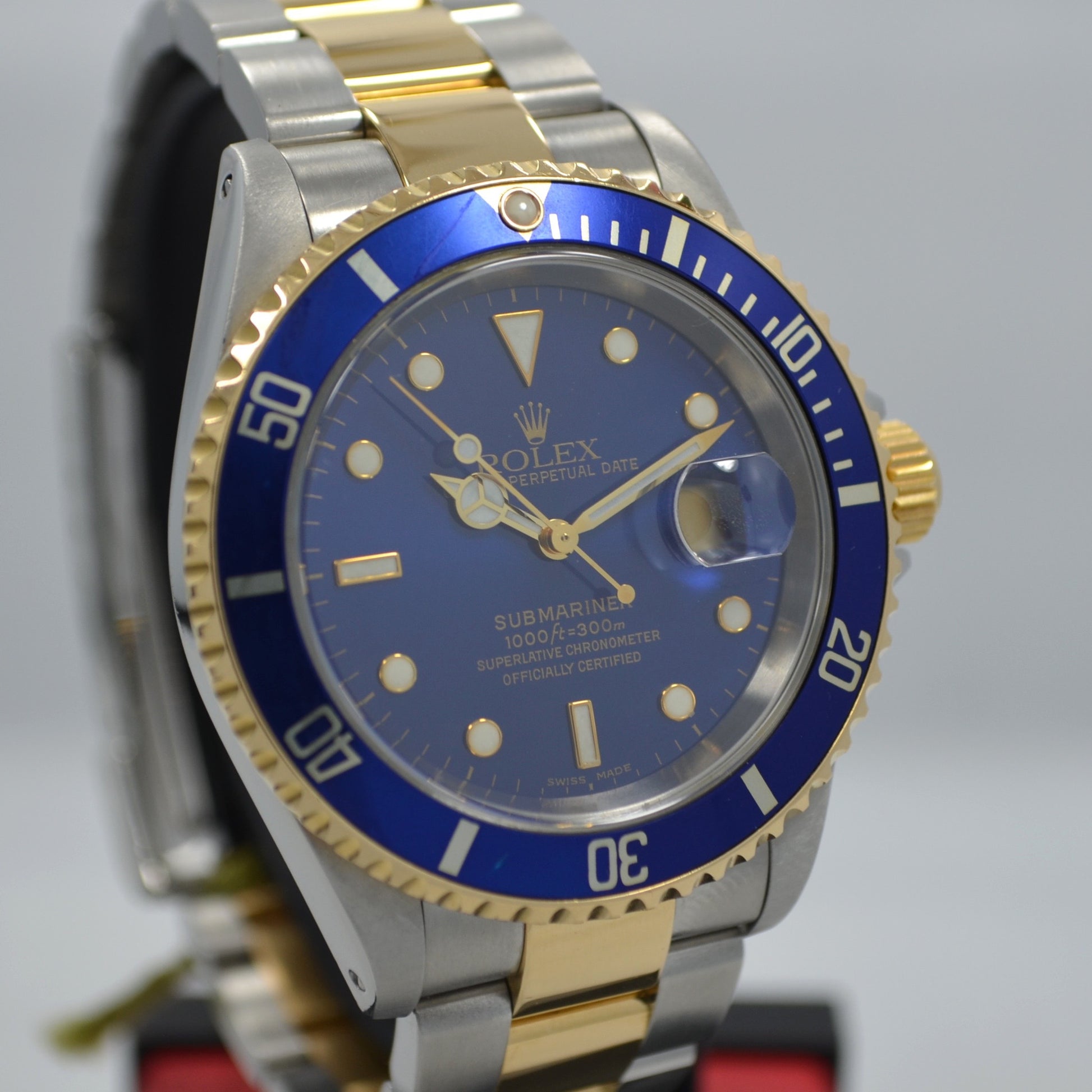 Rolex Submariner 16613 Steel 18K Gold Blue "Y" Serial 2002 Box Papers Watch - Hashtag Watch Company