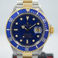 Rolex Submariner 16613 Steel 18K Gold Blue "Y" Serial 2002 Box Papers Watch - Hashtag Watch Company