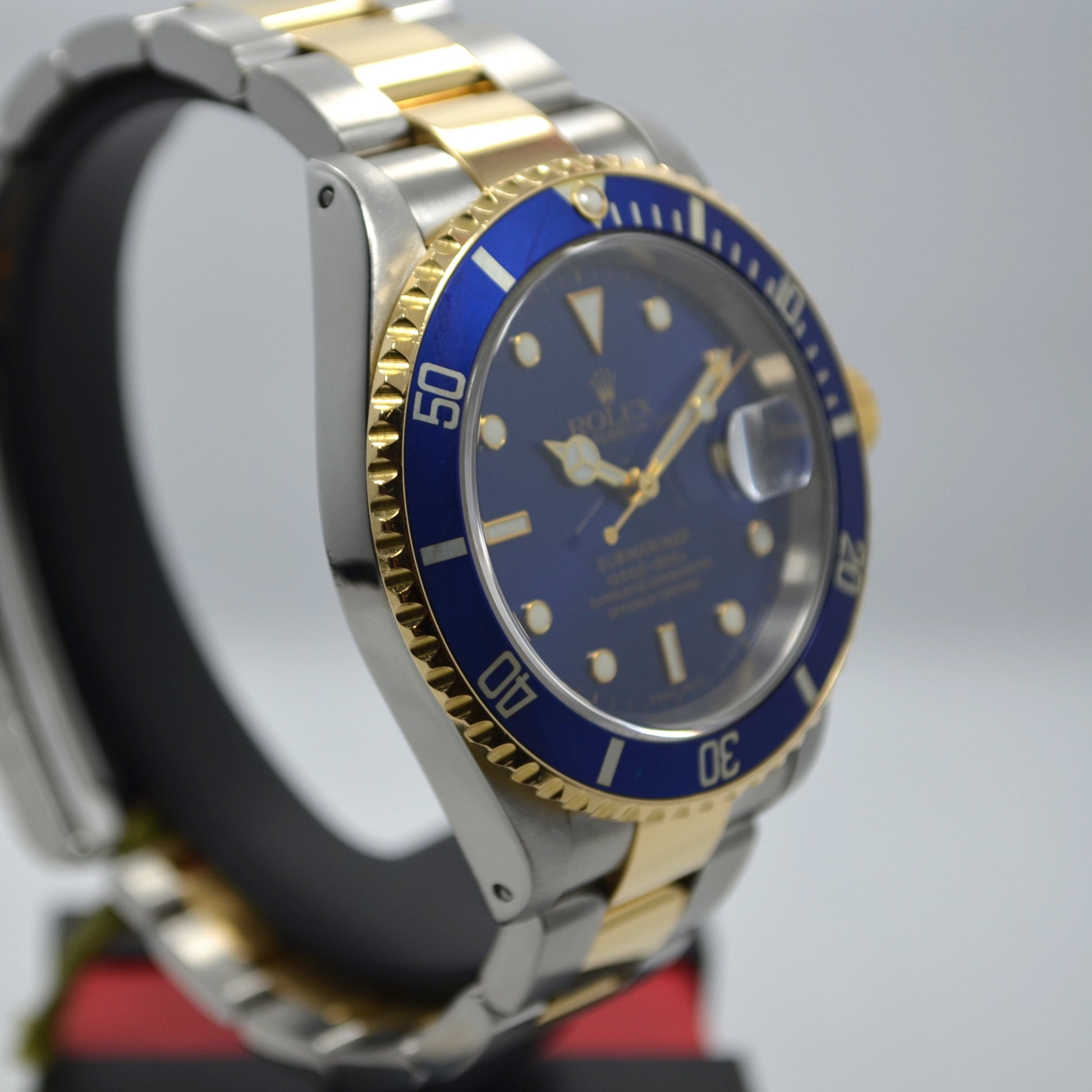 Rolex Submariner 16613 Steel 18K Gold Blue "Y" Serial 2002 Box Papers Watch - Hashtag Watch Company