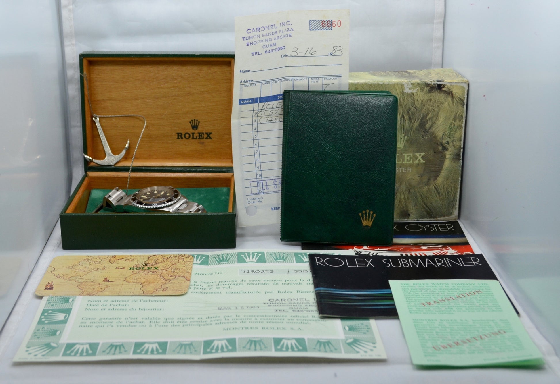 Vintage Rolex 5513 Submariner Stainless Steel 7.2 Mil Wristwatch 1981 Box Papers - Hashtag Watch Company