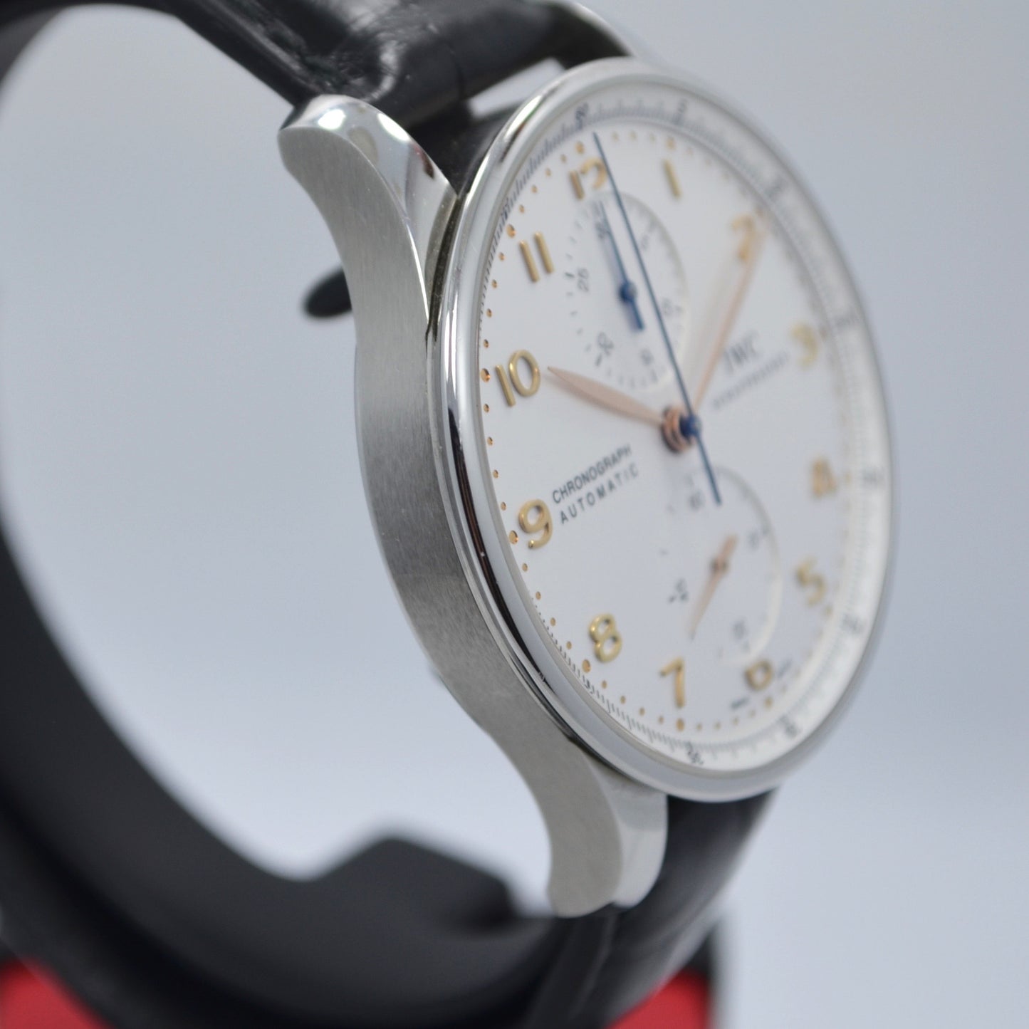 IWC Portugueser IW371401 Steel Chronograph Leather Automatic Wristwatch - Hashtag Watch Company