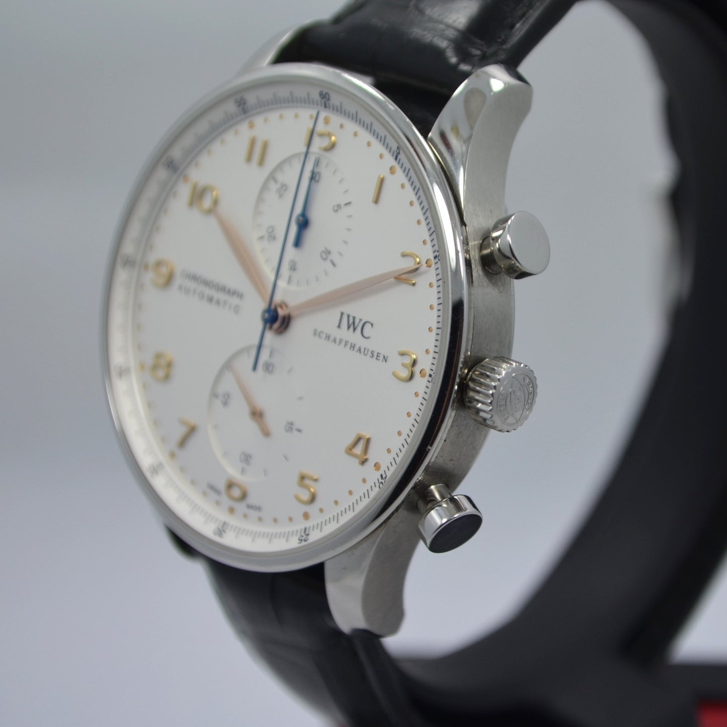 IWC Portugueser IW371401 Steel Chronograph Leather Automatic Wristwatch - Hashtag Watch Company