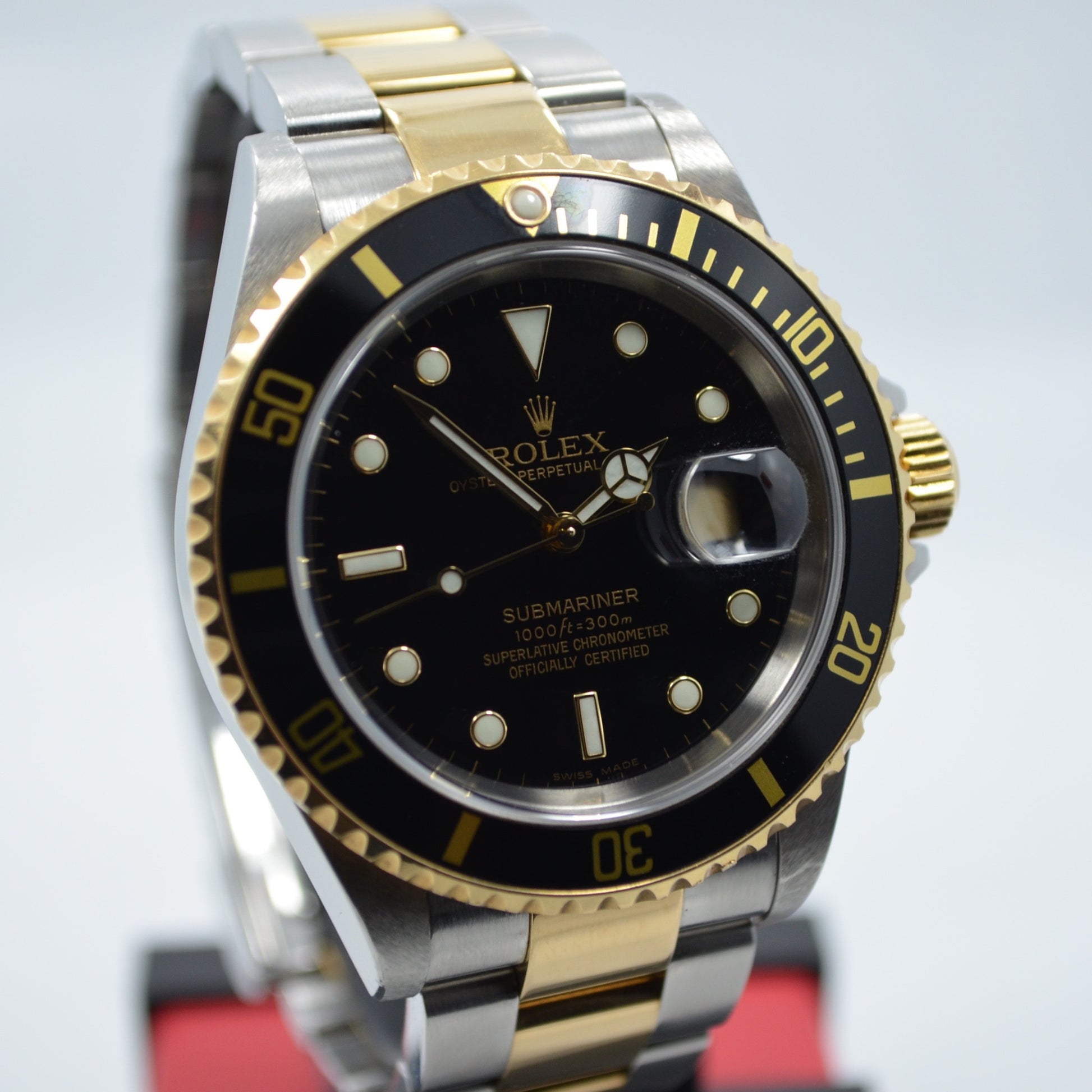 Rolex Submariner 16613 Steel 18K Gold Black "D" Serial 2005 Box Papers Watch - Hashtag Watch Company