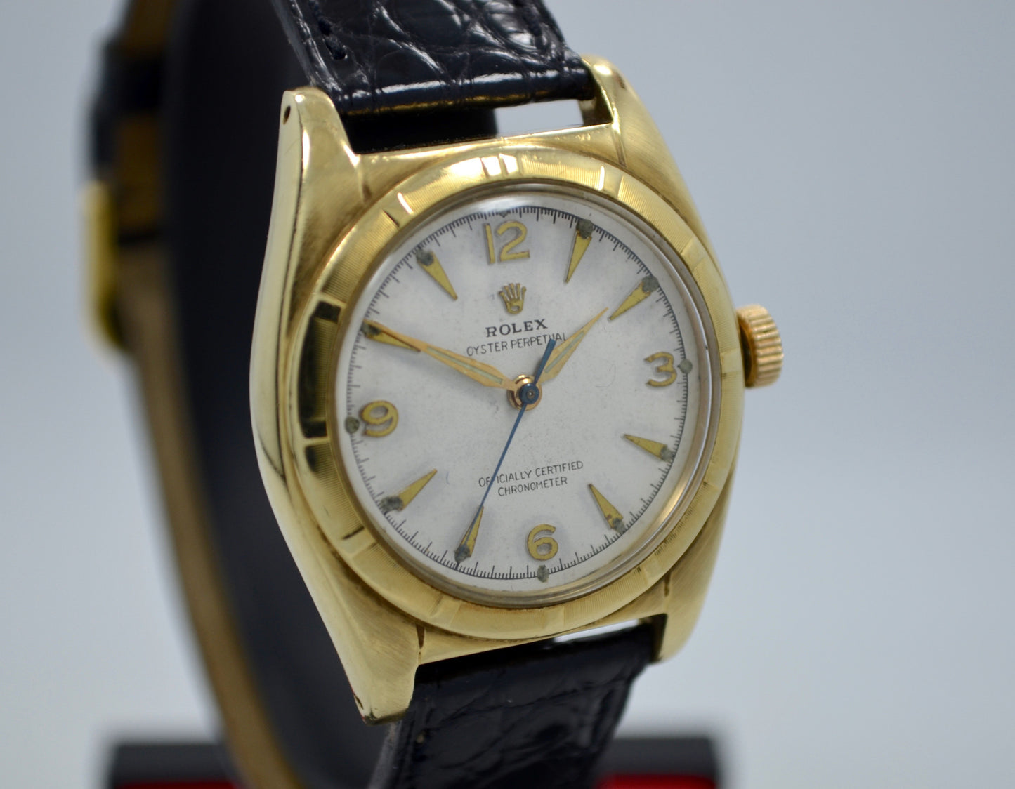 Vintage Rolex Bubbleback 6011 14K Solid Yellow Gold Steel Automatic Watch - Hashtag Watch Company