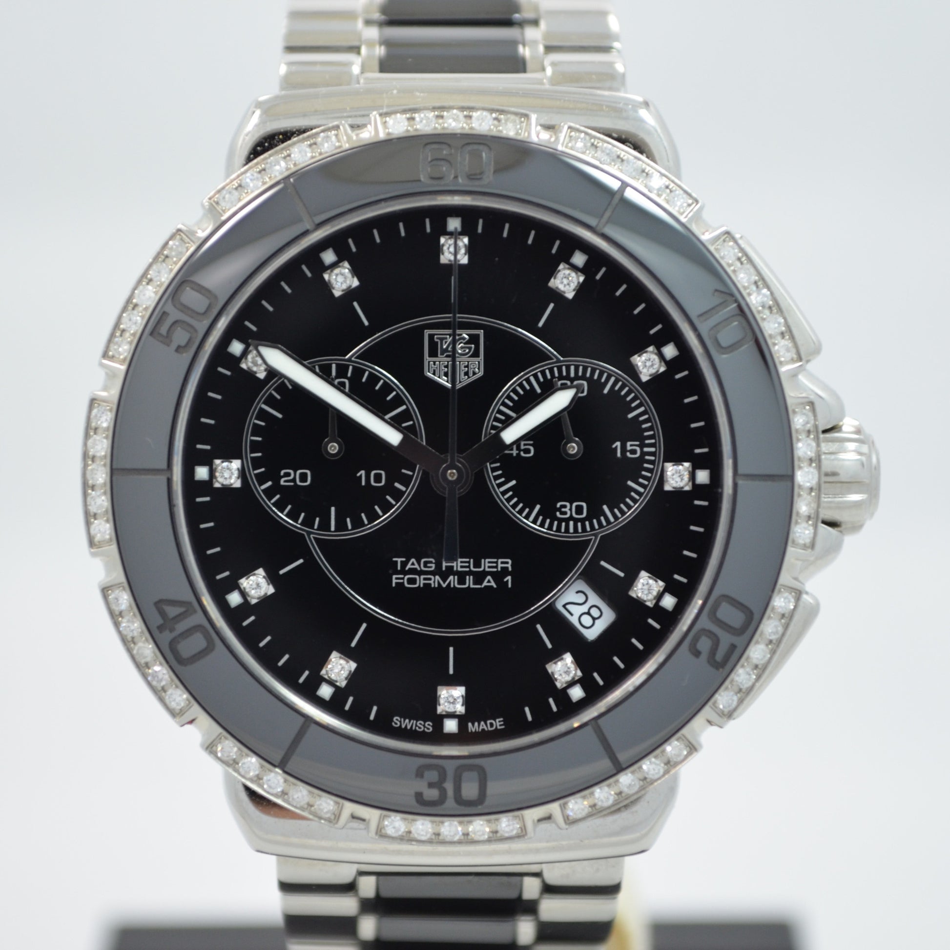 TAG Heuer Formula One CAH1212 Steel Ceramic Diamond Quartz Chronograph Wristwatch - Hashtag Watch Company
