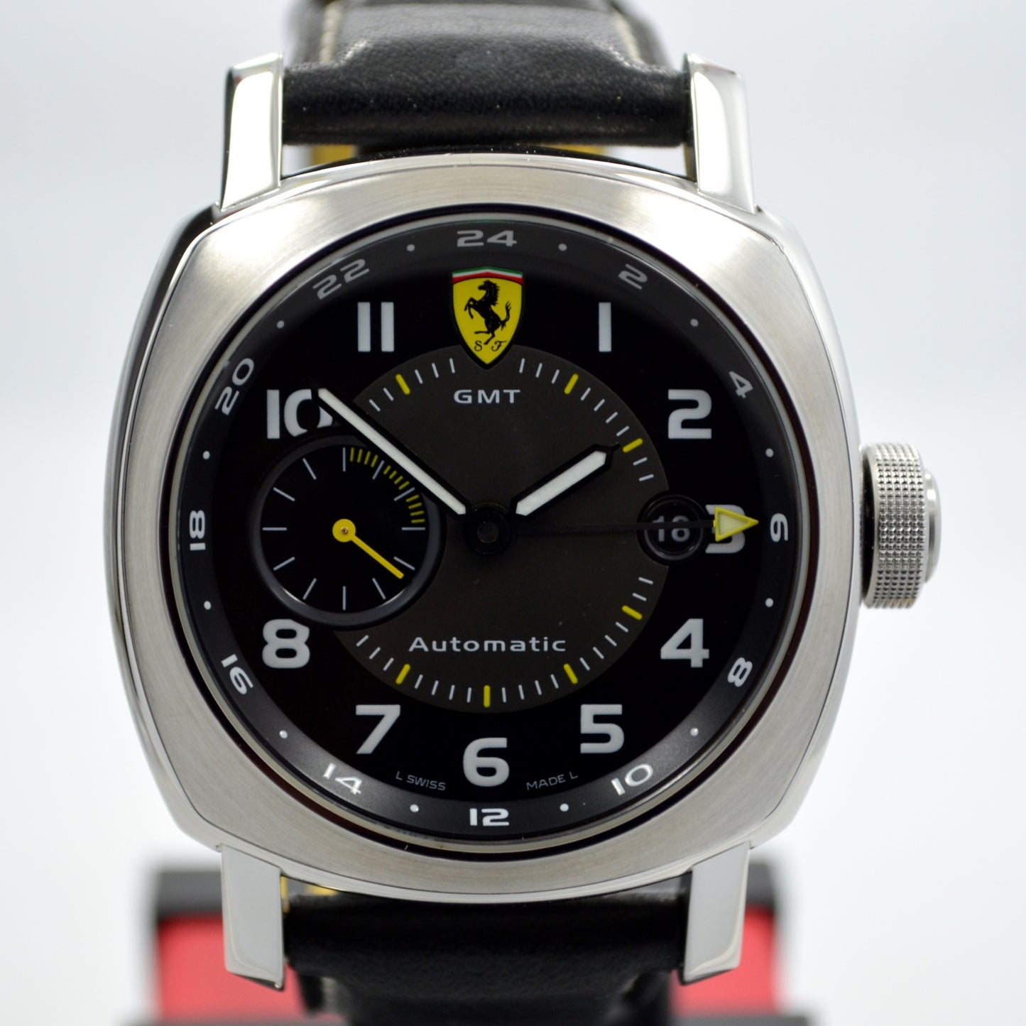 Panerai Ferrari Scuderia GMT Stainless Steel F6655 Automatic Watch Box Papers - Hashtag Watch Company