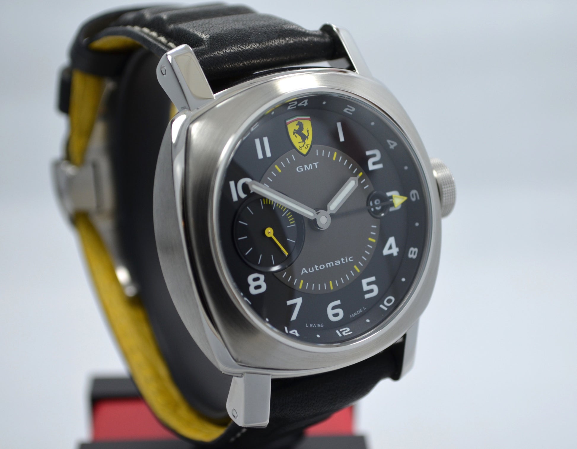 Panerai Ferrari Scuderia GMT Stainless Steel F6655 Automatic Watch Box Papers - Hashtag Watch Company